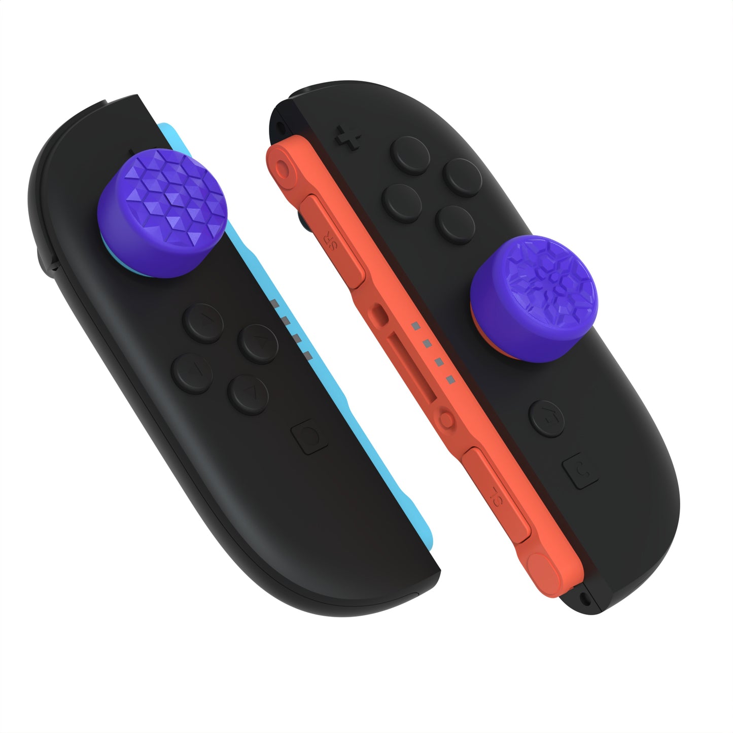 PlayVital QUANTUM Pro 2025年新型Switch 2対応用エルゴノミック親指グリップキャップ 3段階高さ(凸型・凹型)調整対応 エイム精度向上 ダイヤモンドテクスチャ&クラックボムデザイン【パープル】