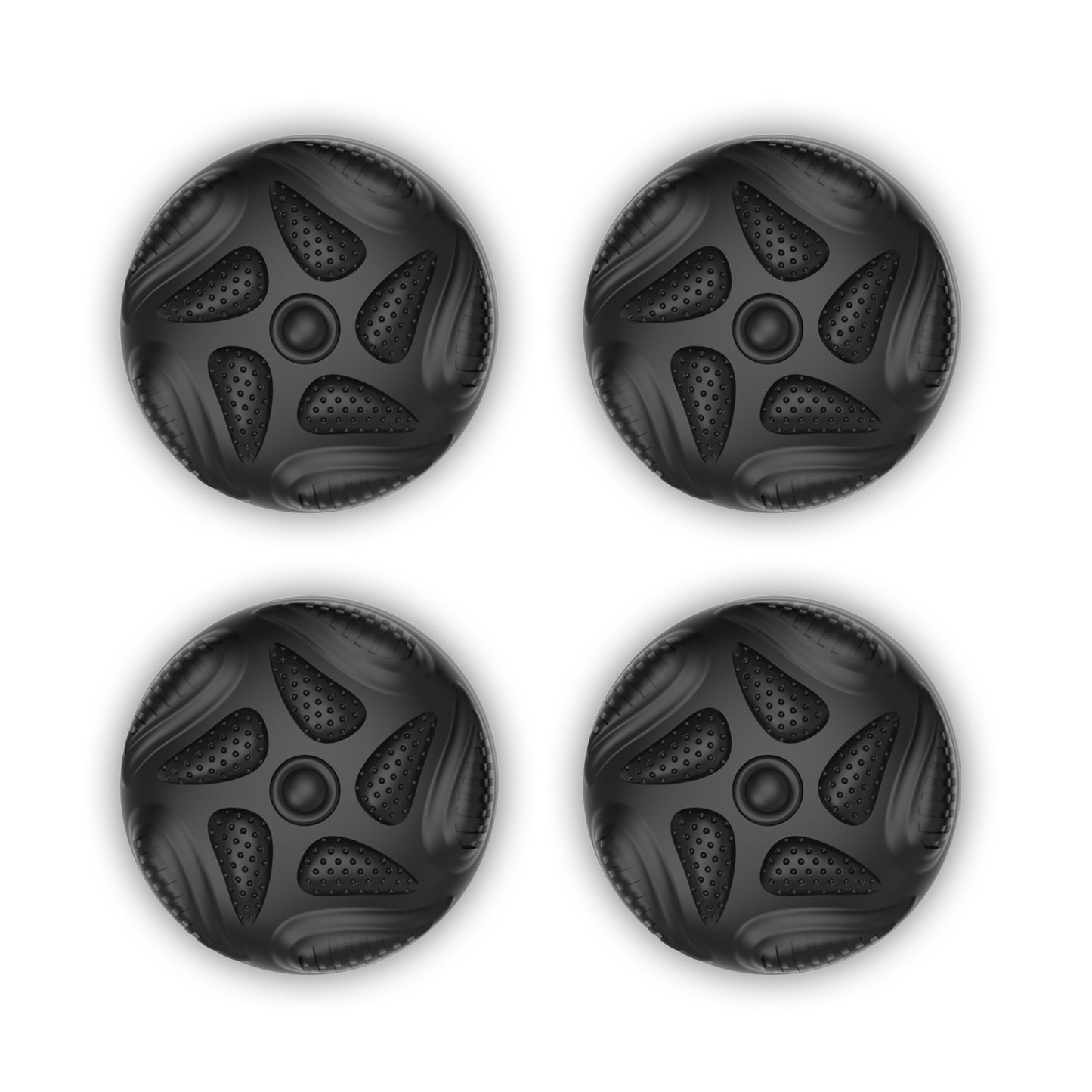 PlayVital Raindrop Texture Design サムクッションキャップ サムグリップ (4個セット) for Switch 2、Nintendo Switch 2 Joycon 用 Anti-Slip Raindrop Texture Design シリコンジョイスティックグリップカバー【ブラック】