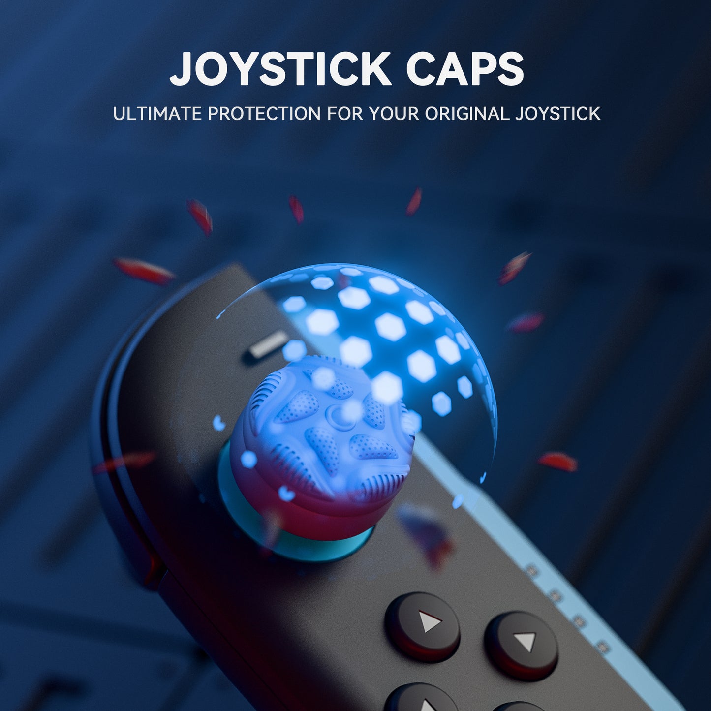 PlayVital Raindrop Texture Design サムクッションキャップ サムグリップ (4個セット) for Switch 2、Nintendo Switch 2 Joycon 用 Anti-Slip Raindrop Texture Design シリコンジョイスティックグリップカバー【グレー】