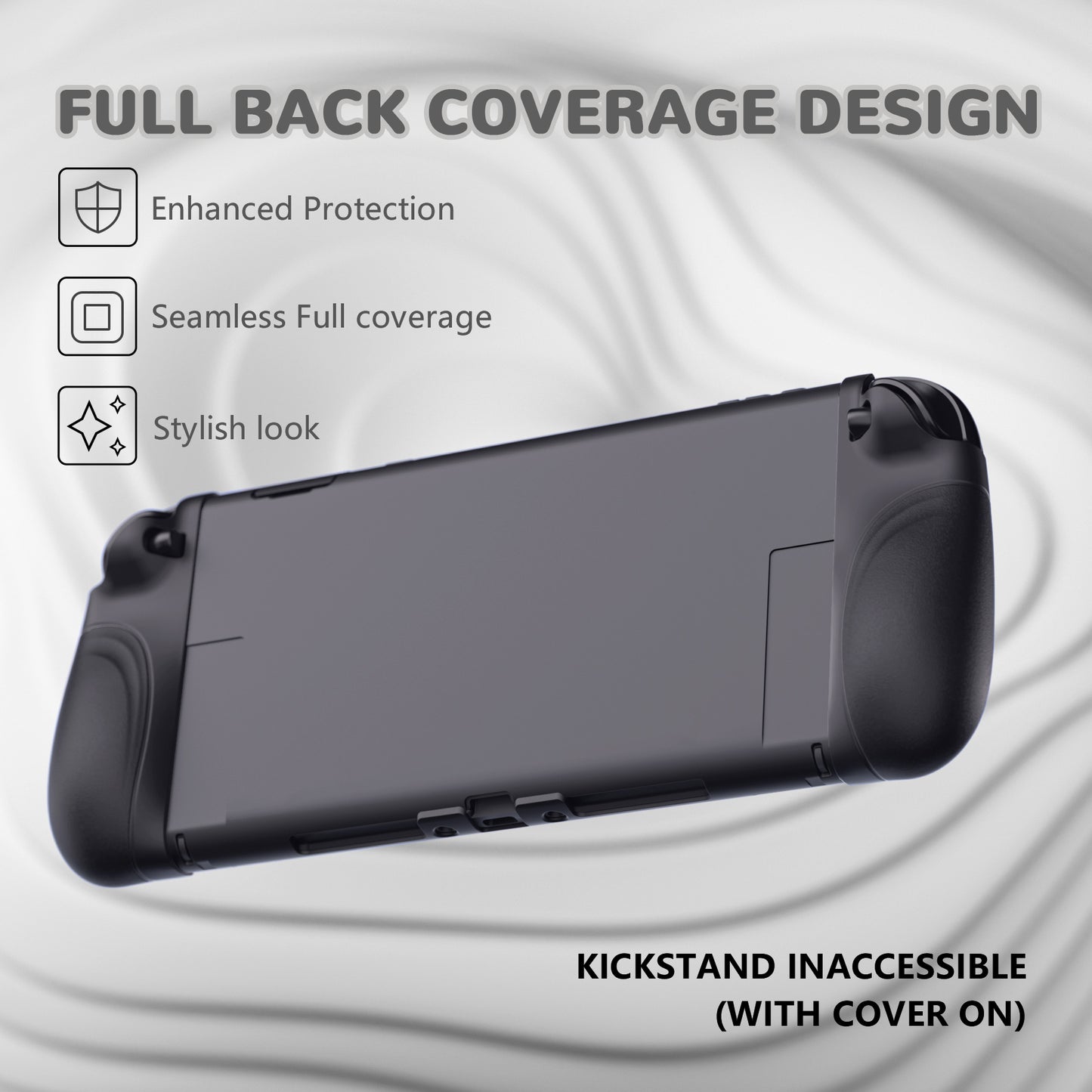 PlayVital Ranger Nintendo Switch 2(2025)対応保護カバー シリコングリップ+PC製ハードカバーケース 折りたたみスタンド&親指グリップキャップ付き ドック対応【ブラック】