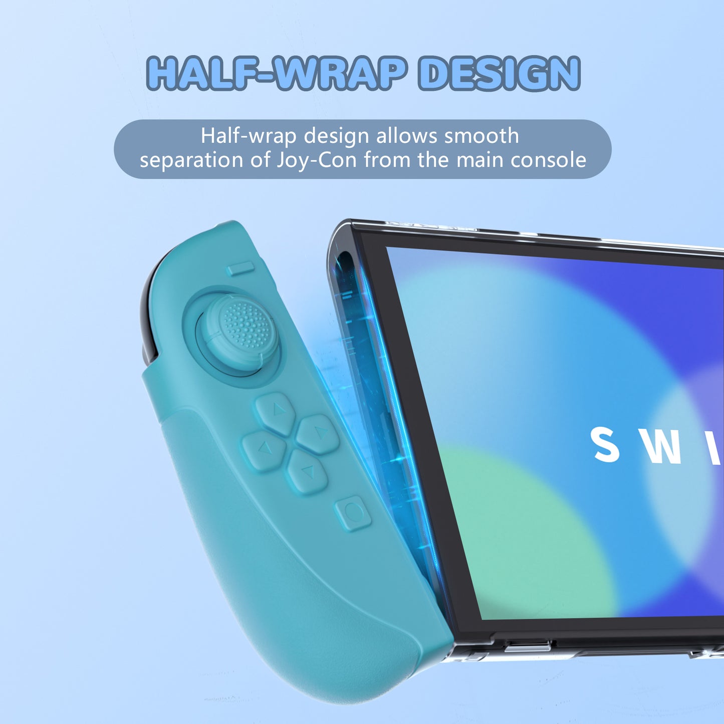 PlayVital Ranger Nintendo Switch 2(2025)対応保護カバー シリコングリップ+PC製ハードカバーケース 折りたたみスタンド&親指グリップキャップ付き ドック対応【クリアホワイト】