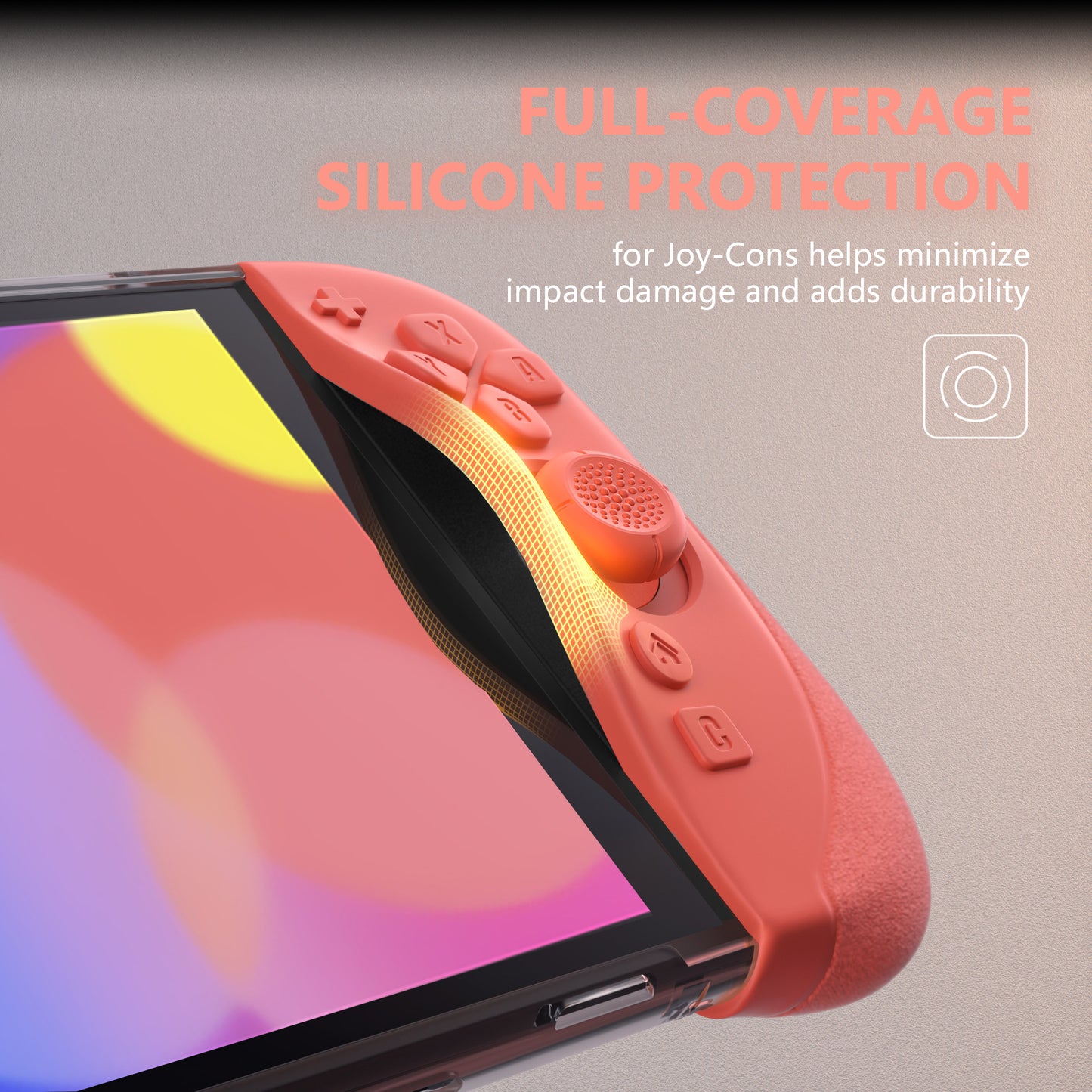 PlayVital Ranger Nintendo Switch 2(2025)対応保護カバー シリコングリップ+PC製ハードカバーケース 折りたたみスタンド&親指グリップキャップ付き ドック対応【クリアホワイト】