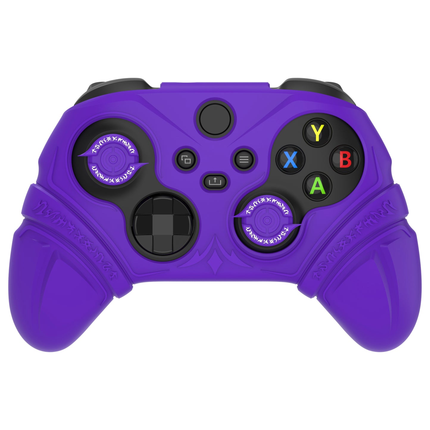 PlayVital Runes Edition シリコンカバースキン Xbox Series X/S コントローラー & Xbox Core ワイヤレスコントローラー用 サムグリップ&ステッカー付き【パープル】