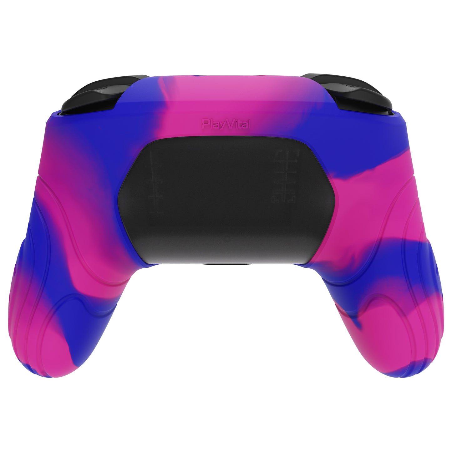 PlayVital Samurai Edition 人間工学に基づいた滑り止めシリコンスキン保護ケース 親指グリップキャップ付き Nintendo Switch Pro コントローラー用【ピンク&パープル&ブルー】