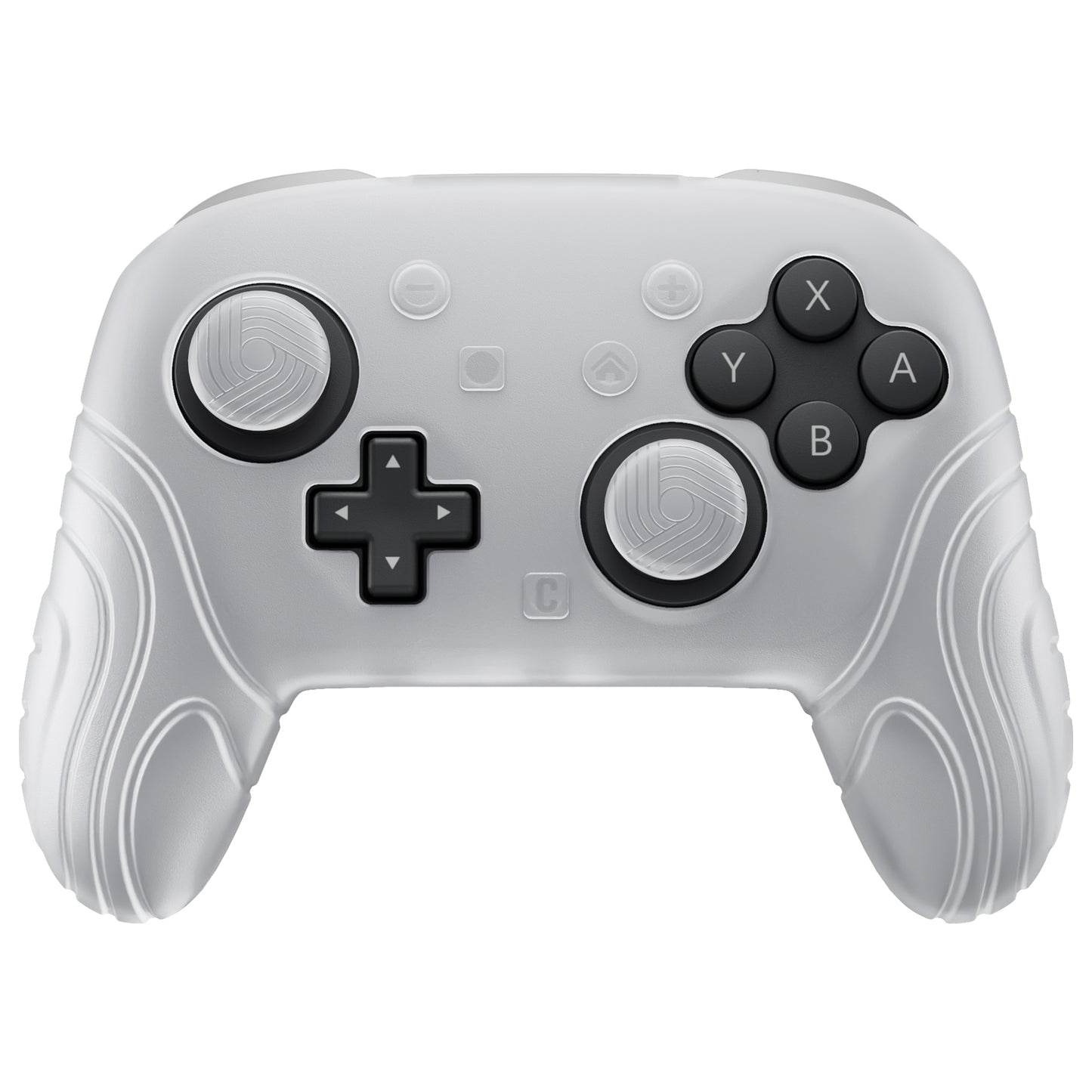 PlayVital Samurai Edition Switch 2 Proコントローラー用 保護シリコンケース 背面ボタンキャップ&親指グリップ付き【クリアホワイト】