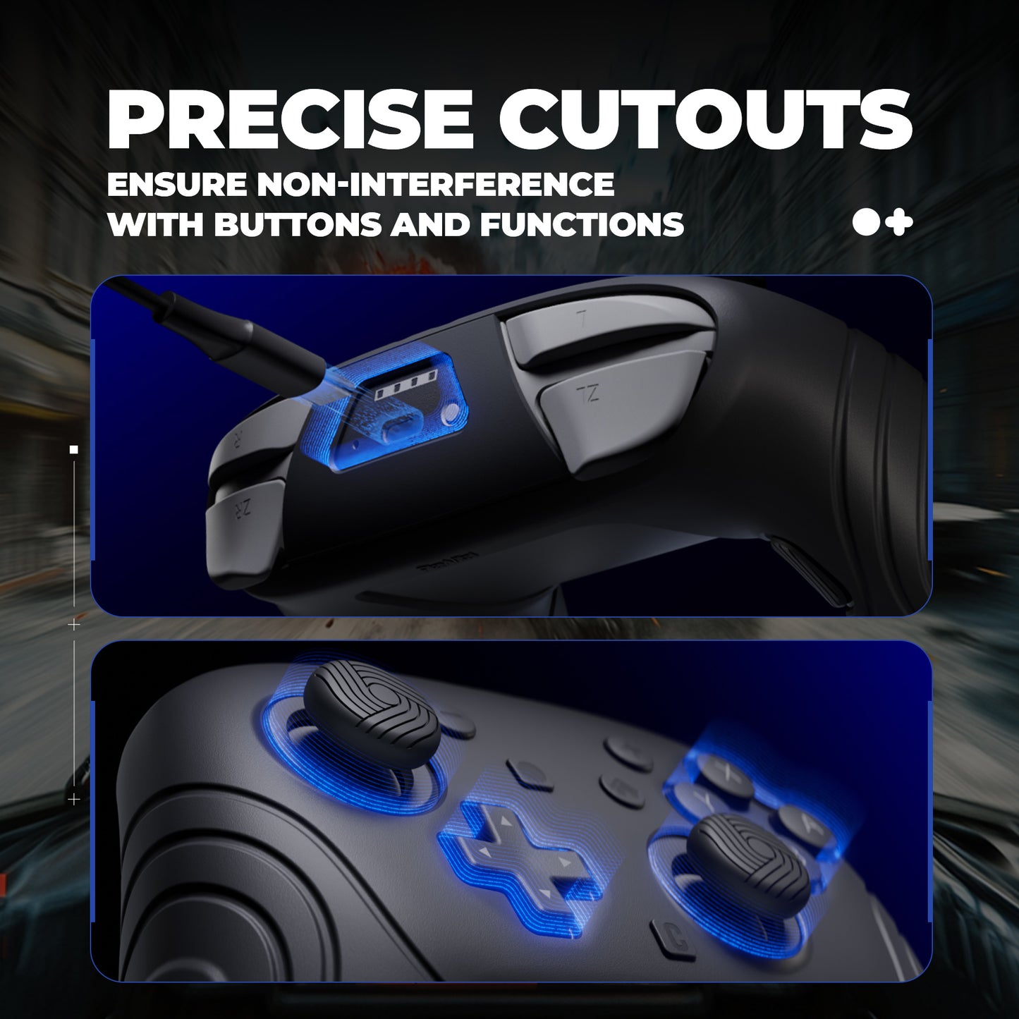PlayVital Samurai Edition Switch 2 Proコントローラー用 保護シリコンケース 背面ボタンキャップ&親指グリップ&ステッカー付き【ブラック】