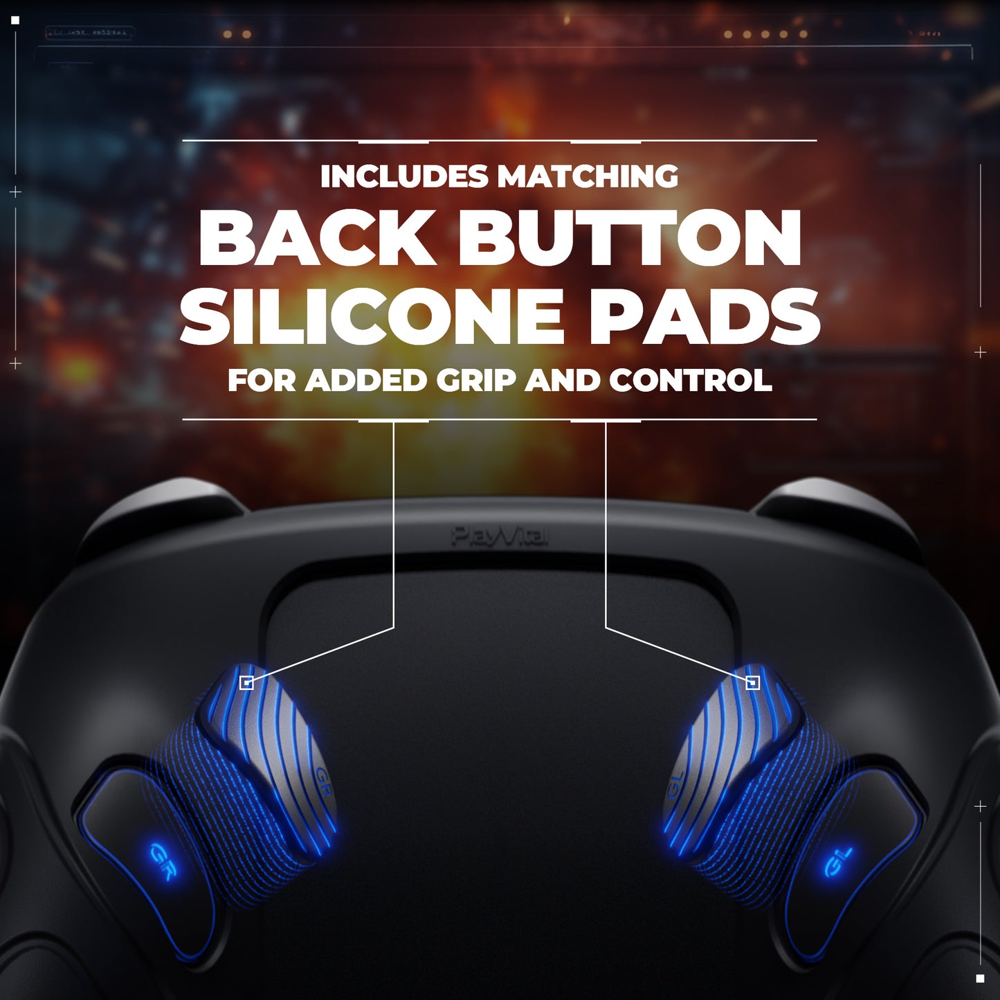 PlayVital Samurai Edition Switch 2 Proコントローラー用 保護シリコンケース 背面ボタンキャップ&親指グリップ&ステッカー付き【ブラック】