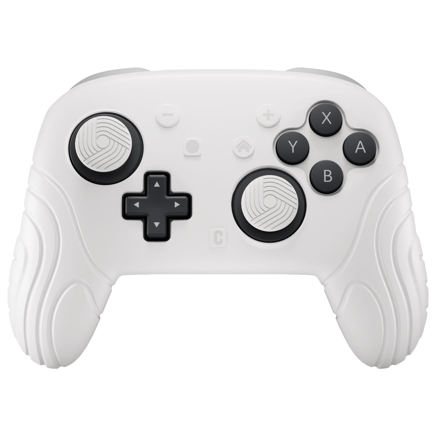 PlayVital Samurai Edition Switch 2 Proコントローラー用 保護シリコンケース 背面ボタンキャップ&親指グリップ&ステッカー付き【ホワイト】