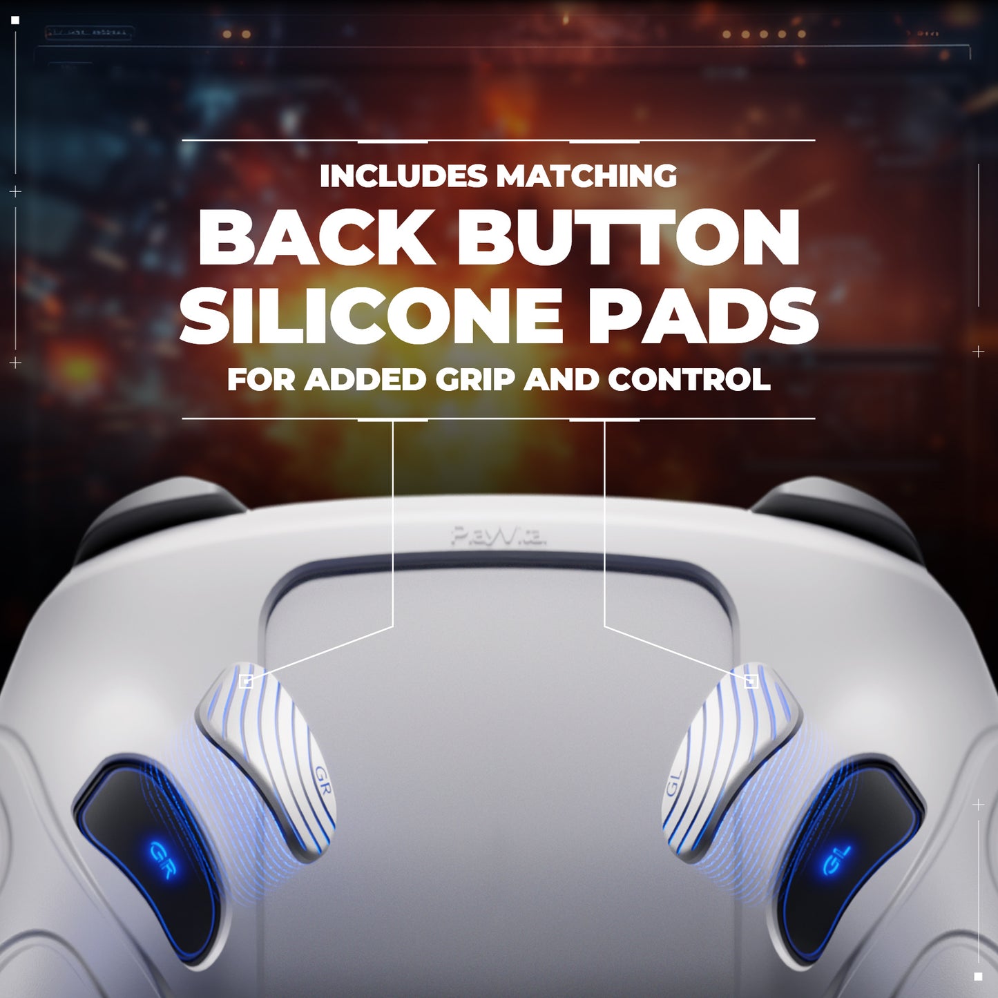 PlayVital Samurai Edition Switch 2 Proコントローラー用 保護シリコンケース 背面ボタンキャップ&親指グリップ&ステッカー付き【ホワイト】
