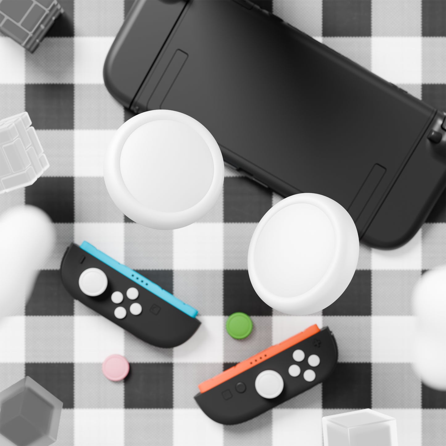 PlayVital Nintendo Switch 2(2025)対応 シリコンボタンカバー&親指グリップセット Joycon2対応 ABXY・方向ボタン用カラフルキャップ8個&ジョイスティックカバー4個セット【ホワイト+イエロー+ピンク+抹茶グリーン】