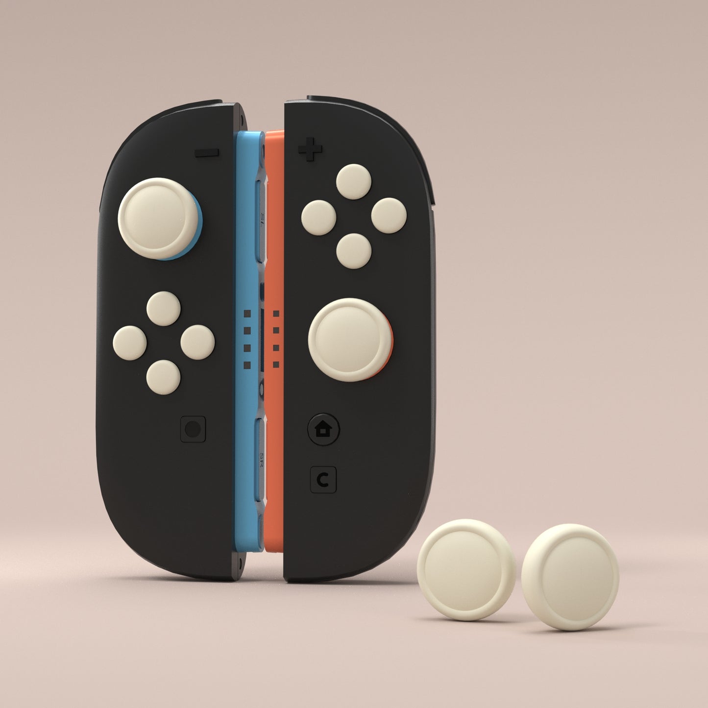 PlayVital Nintendo Switch 2(2025)対応 シリコンボタンカバー&親指グリップセット Joycon2対応 ABXY・方向ボタン用カラフルキャップ&ジョイスティックカバーセット【アンティークイエロー】
