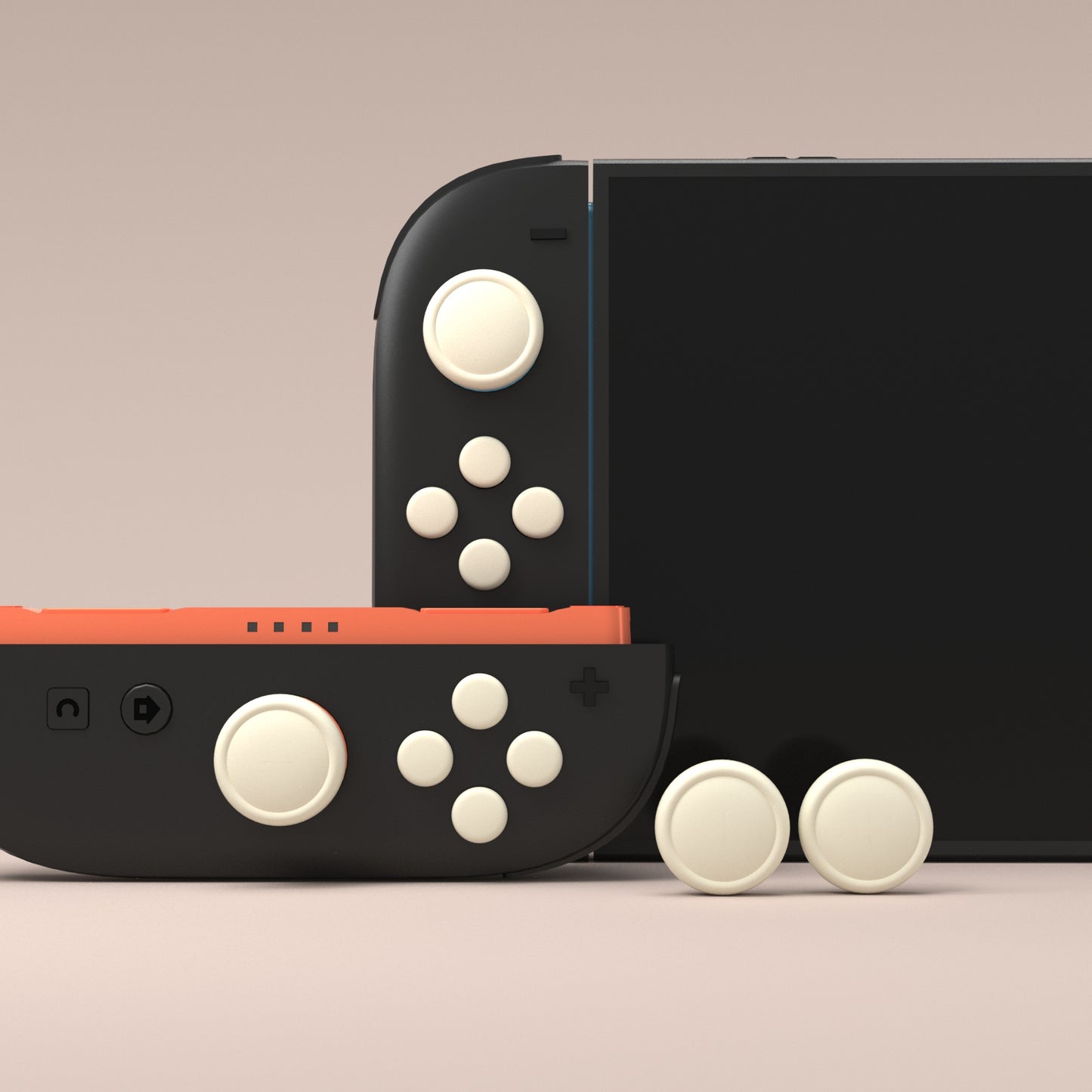 PlayVital Nintendo Switch 2(2025)対応 シリコンボタンカバー&親指グリップセット Joycon2対応 ABXY・方向ボタン用カラフルキャップ&ジョイスティックカバーセット【アンティークイエロー】