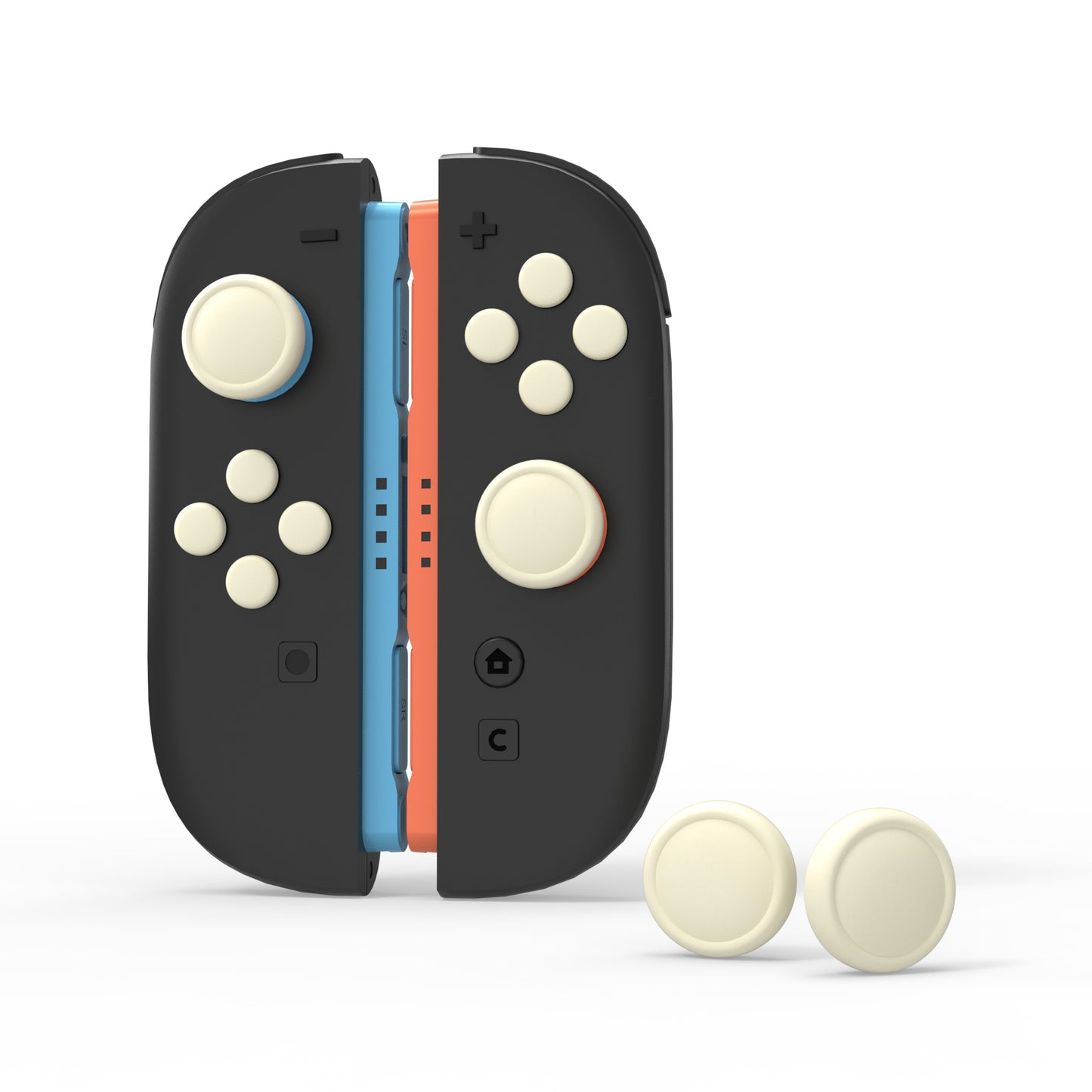 PlayVital Nintendo Switch 2(2025)対応 シリコンボタンカバー&親指グリップセット Joycon2対応 ABXY・方向ボタン用カラフルキャップ&ジョイスティックカバーセット【アンティークイエロー】