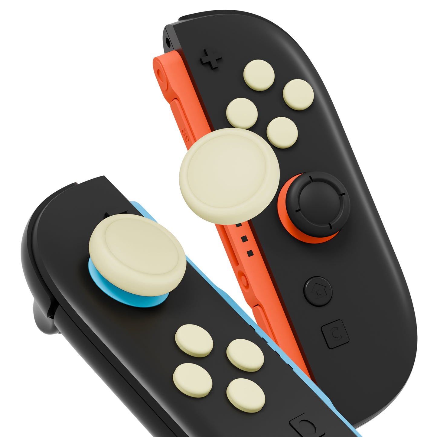 PlayVital Nintendo Switch 2(2025)対応 シリコンボタンカバー&親指グリップセット Joycon2対応 ABXY・方向ボタン用カラフルキャップ&ジョイスティックカバーセット【アンティークイエロー】