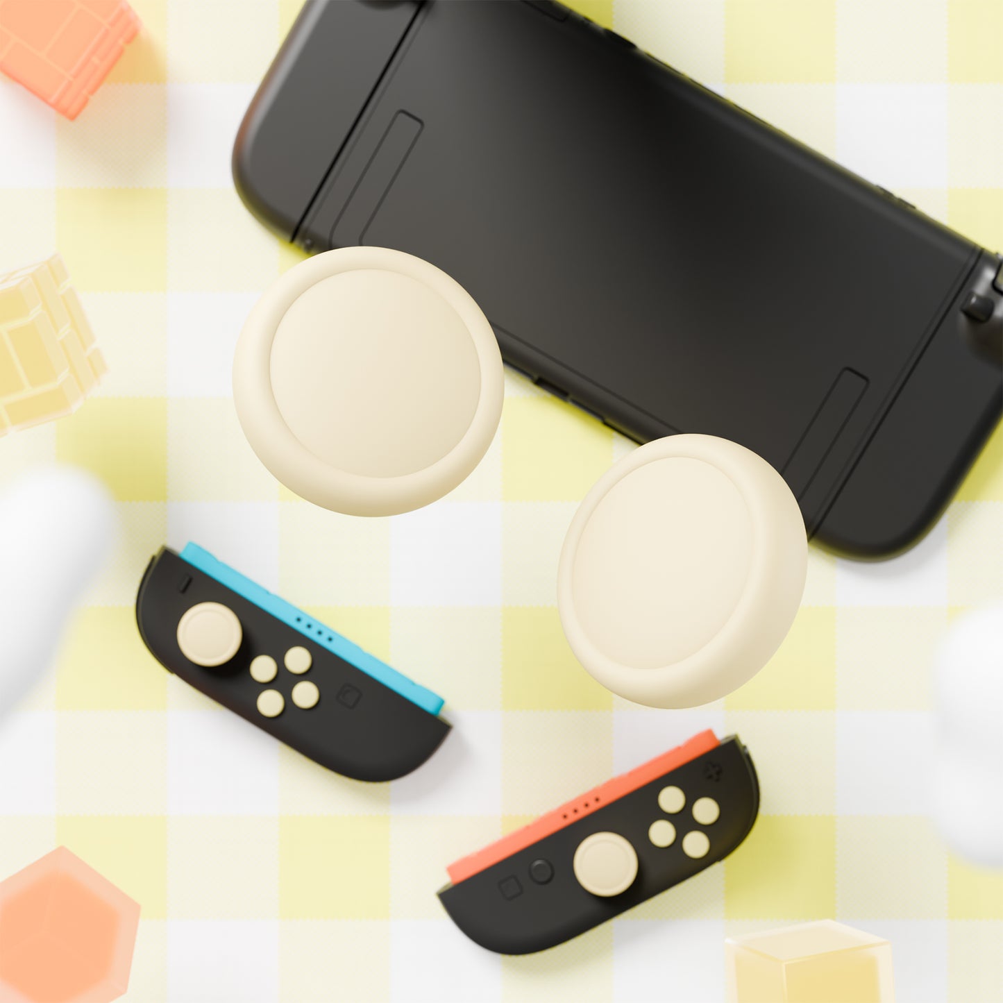 PlayVital Nintendo Switch 2(2025)対応 シリコンボタンカバー&親指グリップセット Joycon2対応 ABXY・方向ボタン用カラフルキャップ&ジョイスティックカバーセット【アンティークイエロー】