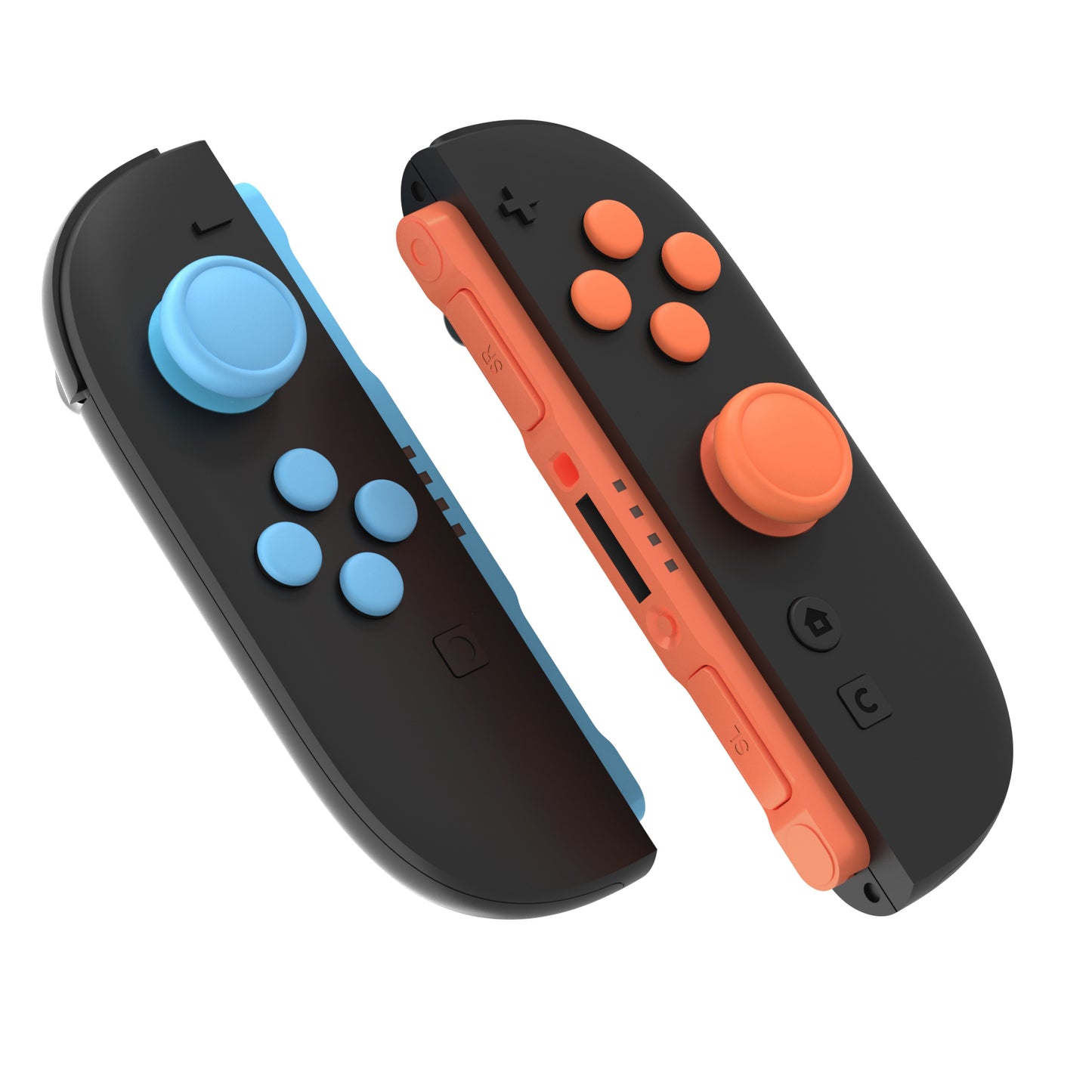 PlayVital Nintendo Switch 2(2025)対応 シリコンボタンカバー&親指グリップセット Joycon2対応 ABXY・方向ボタン用カラフルキャップ&ジョイスティックカバーセット【ブルー & オレンジ】