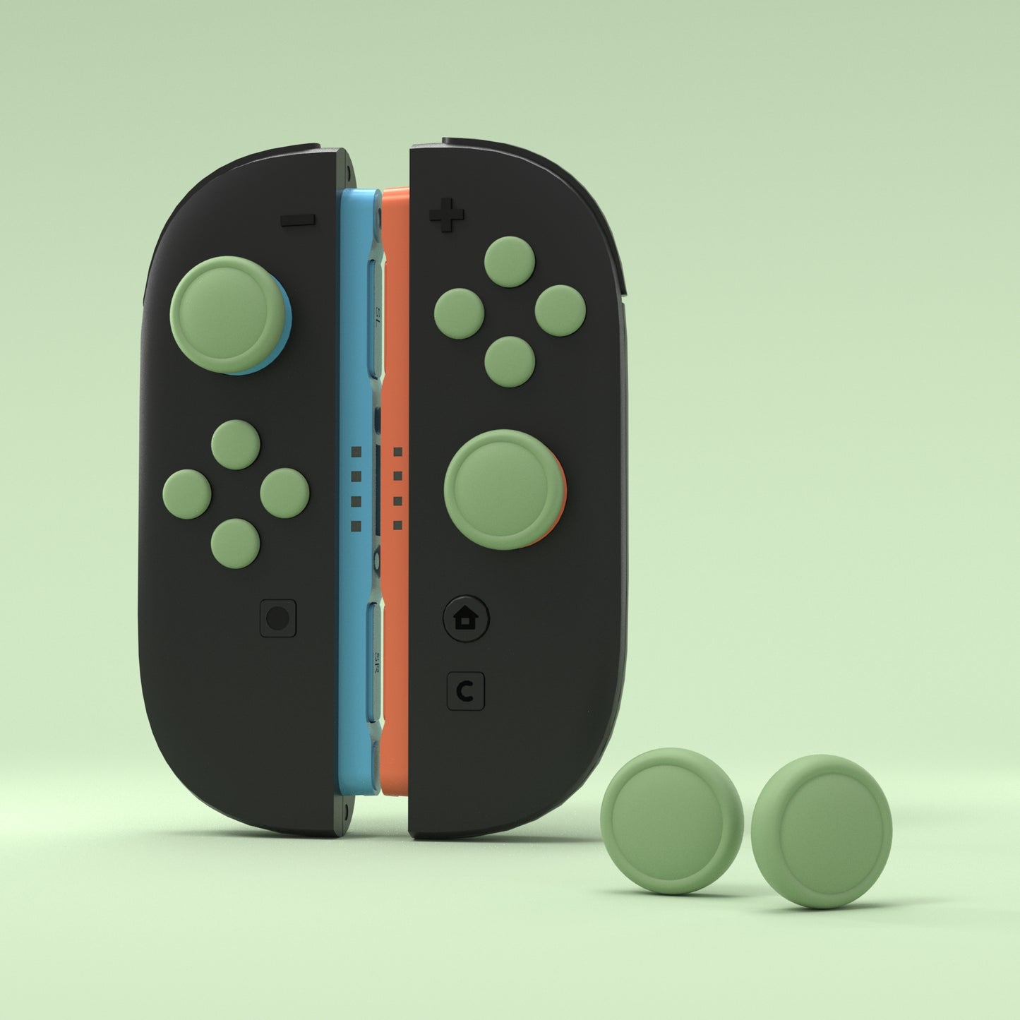 PlayVital Nintendo Switch 2(2025)対応 シリコンボタンカバー&親指グリップセット Joycon2対応 ABXY・方向ボタン用カラフルキャップ&ジョイスティックカバーセット【抹茶グリーン】