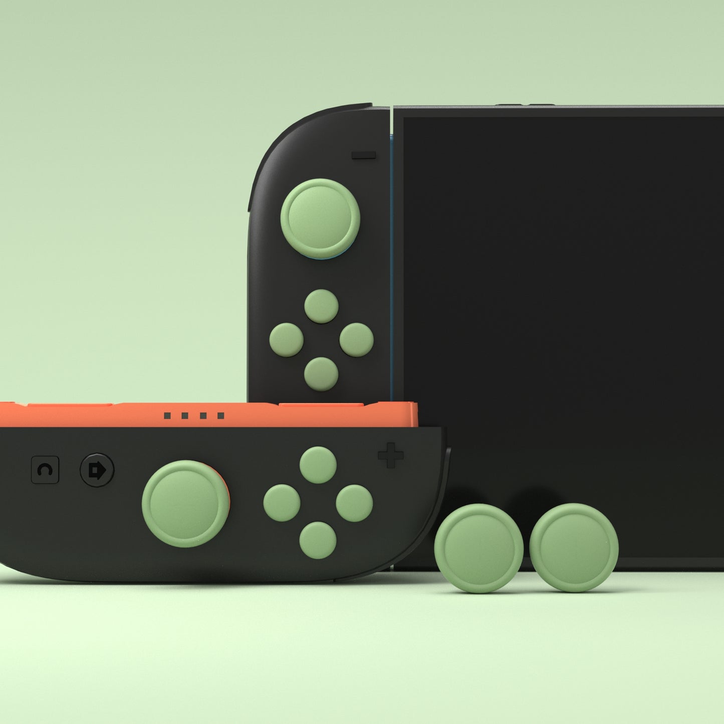 PlayVital Nintendo Switch 2(2025)対応 シリコンボタンカバー&親指グリップセット Joycon2対応 ABXY・方向ボタン用カラフルキャップ&ジョイスティックカバーセット【抹茶グリーン】