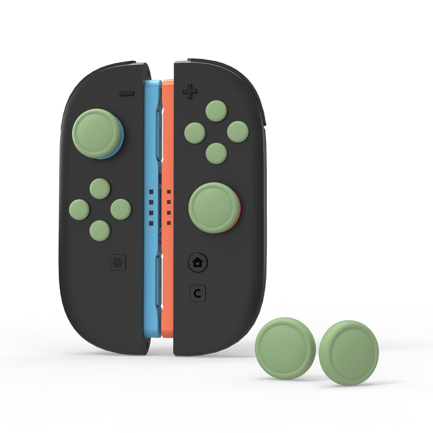 PlayVital Nintendo Switch 2(2025)対応 シリコンボタンカバー&親指グリップセット Joycon2対応 ABXY・方向ボタン用カラフルキャップ&ジョイスティックカバーセット【抹茶グリーン】