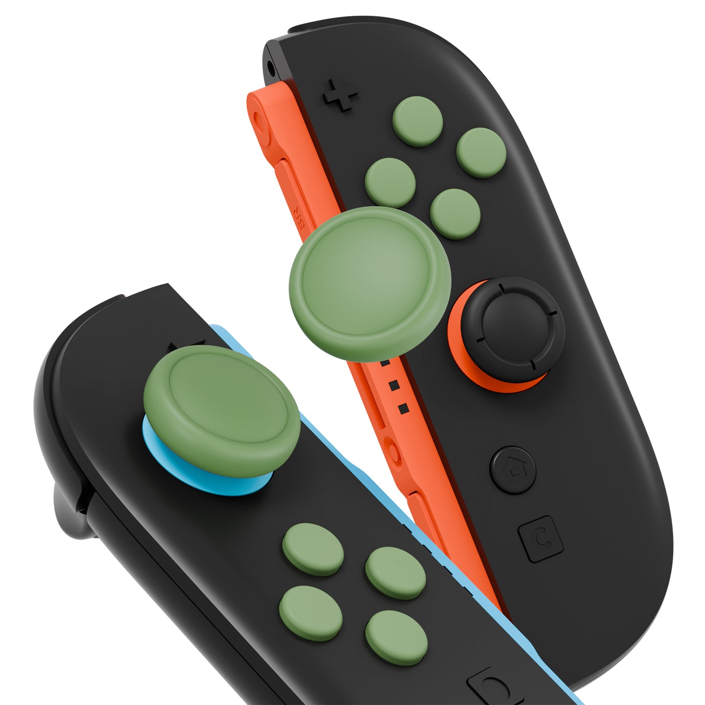 PlayVital Nintendo Switch 2(2025)対応 シリコンボタンカバー&親指グリップセット Joycon2対応 ABXY・方向ボタン用カラフルキャップ&ジョイスティックカバーセット【抹茶グリーン】