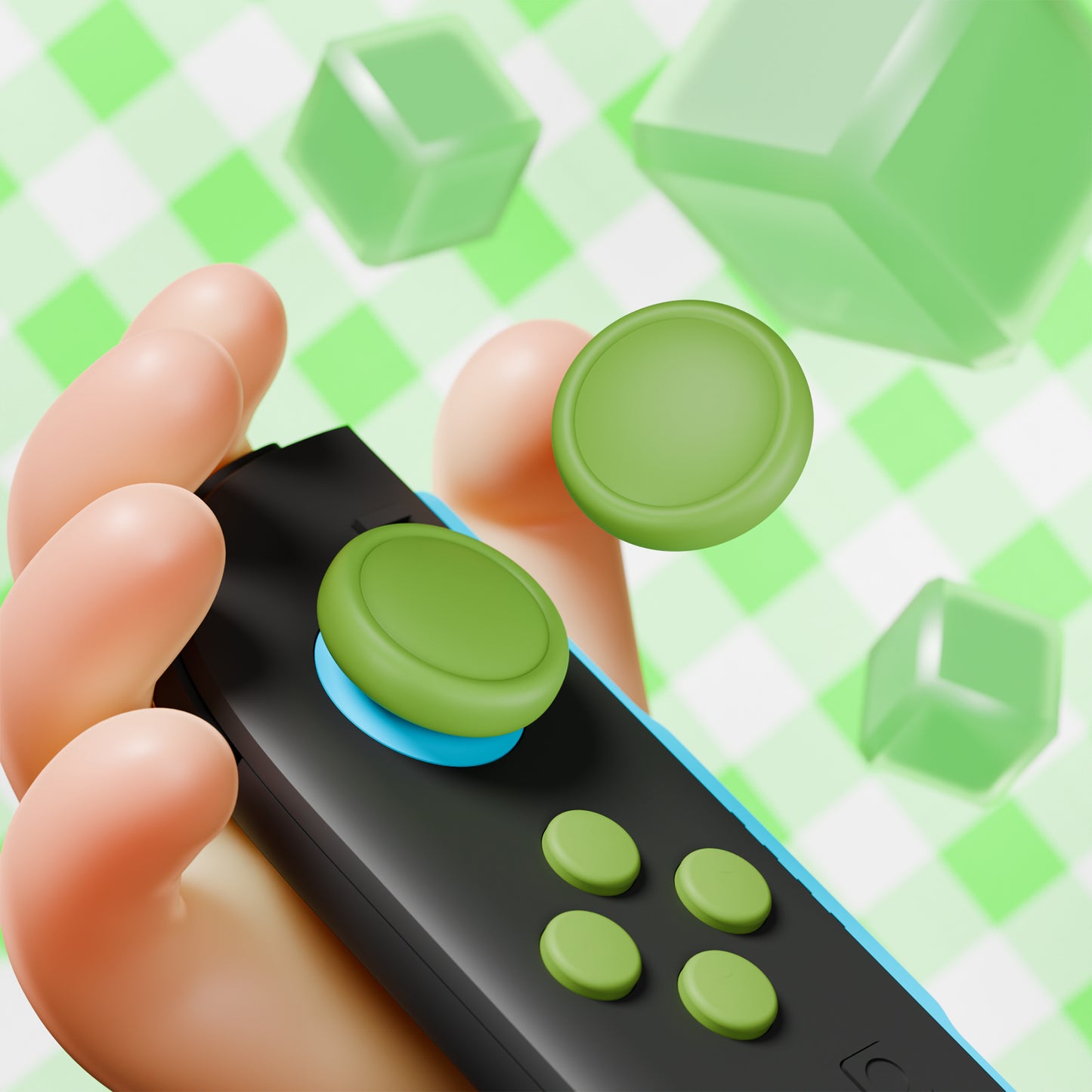 PlayVital Nintendo Switch 2(2025)対応 シリコンボタンカバー&親指グリップセット Joycon2対応 ABXY・方向ボタン用カラフルキャップ&ジョイスティックカバーセット【抹茶グリーン】