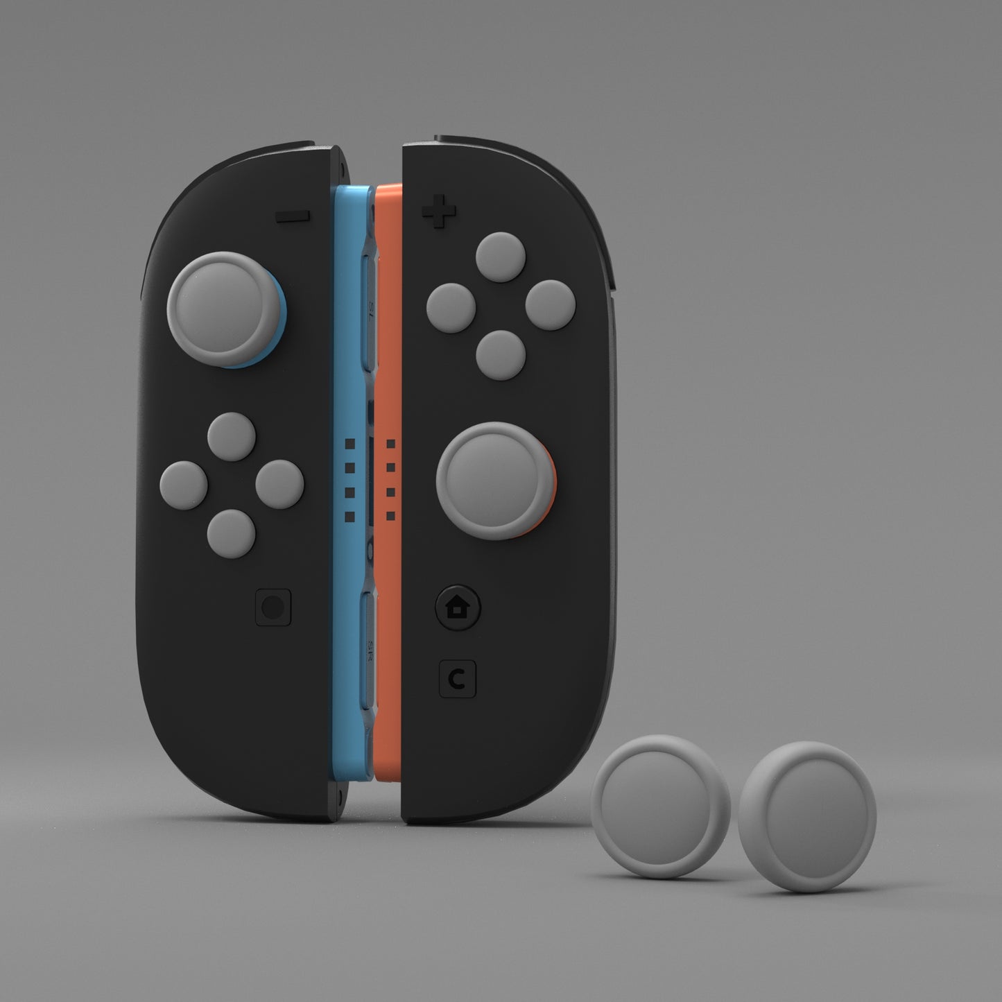 PlayVital Nintendo Switch 2(2025)対応 シリコンボタンカバー&親指グリップセット Joycon2対応 ABXY・方向ボタン用カラフルキャップ&ジョイスティックカバーセット【グレー】