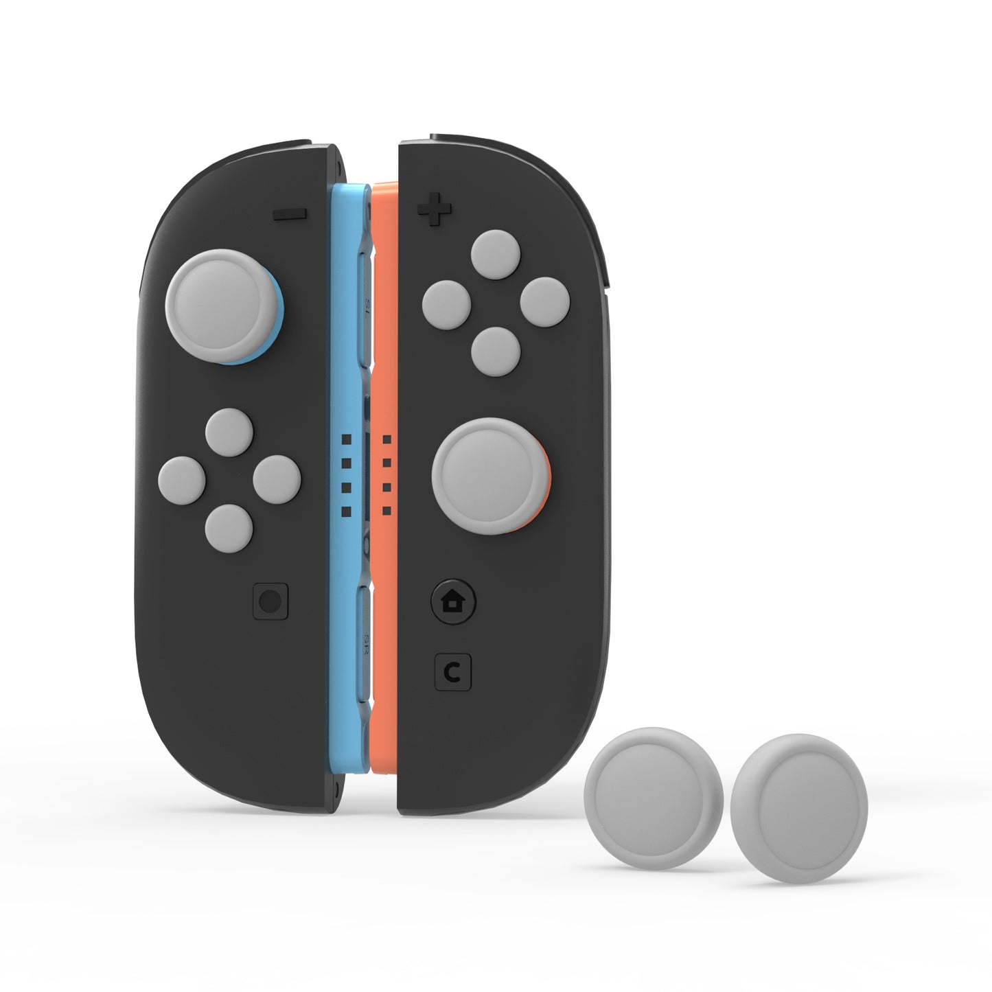 PlayVital Nintendo Switch 2(2025)対応 シリコンボタンカバー&親指グリップセット Joycon2対応 ABXY・方向ボタン用カラフルキャップ&ジョイスティックカバーセット【グレー】