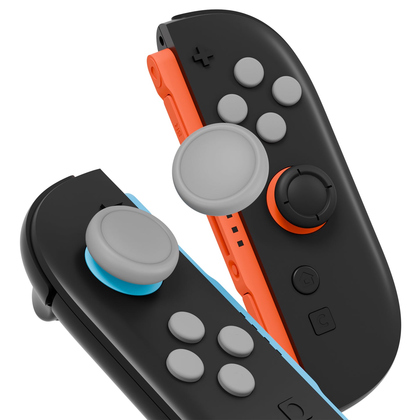PlayVital Nintendo Switch 2(2025)対応 シリコンボタンカバー&親指グリップセット Joycon2対応 ABXY・方向ボタン用カラフルキャップ&ジョイスティックカバーセット【グレー】