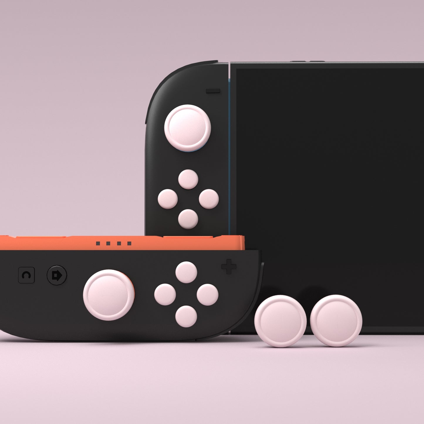 PlayVital Nintendo Switch 2(2025)対応 シリコンボタンカバー&親指グリップセット Joycon2対応 ABXY・方向ボタン用カラフルキャップ&ジョイスティックカバーセット【ピンク】
