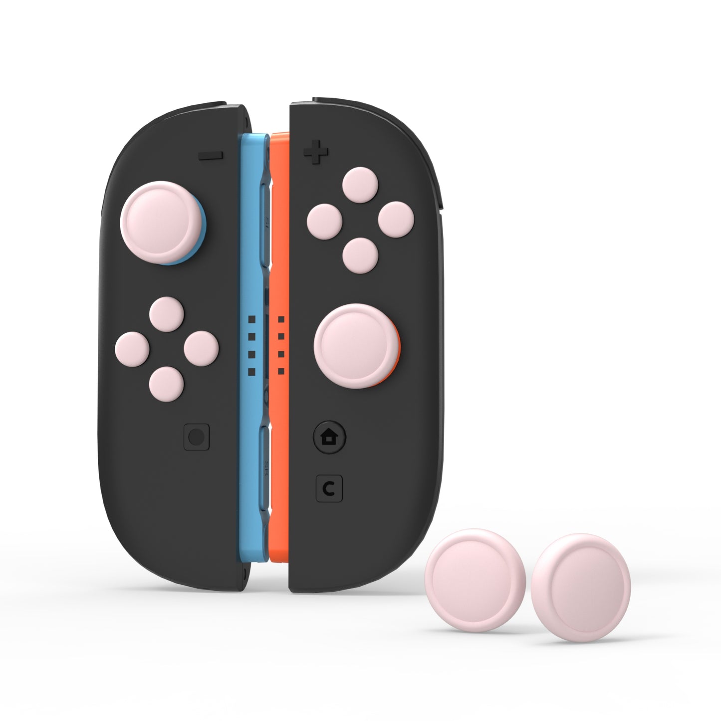 PlayVital Nintendo Switch 2(2025)対応 シリコンボタンカバー&親指グリップセット Joycon2対応 ABXY・方向ボタン用カラフルキャップ&ジョイスティックカバーセット【ピンク】