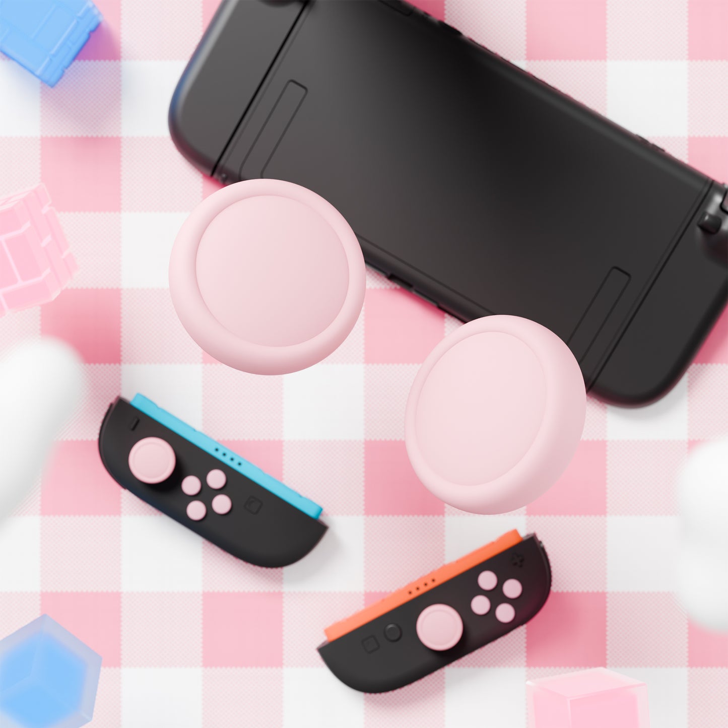 PlayVital Nintendo Switch 2(2025)対応 シリコンボタンカバー&親指グリップセット Joycon2対応 ABXY・方向ボタン用カラフルキャップ&ジョイスティックカバーセット【ピンク】