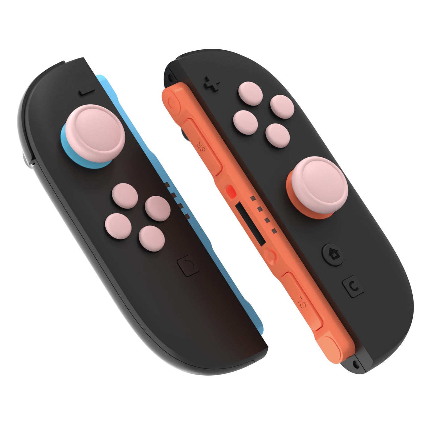 PlayVital Nintendo Switch 2(2025)対応 シリコンボタンカバー&親指グリップセット Joycon2対応 ABXY・方向ボタン用カラフルキャップ&ジョイスティックカバーセット【ピンク】
