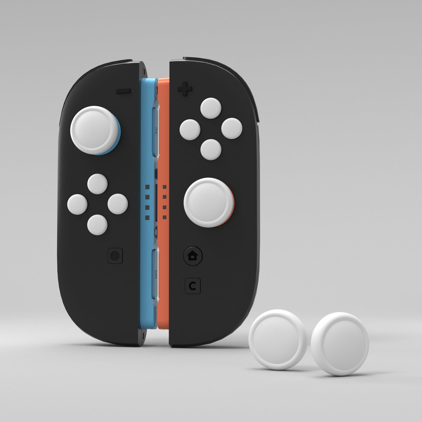 PlayVital Nintendo Switch 2(2025)対応 シリコンボタンカバー&親指グリップセット Joycon2対応 ABXY・方向ボタン用カラフルキャップ&ジョイスティックカバーセット【ホワイト】
