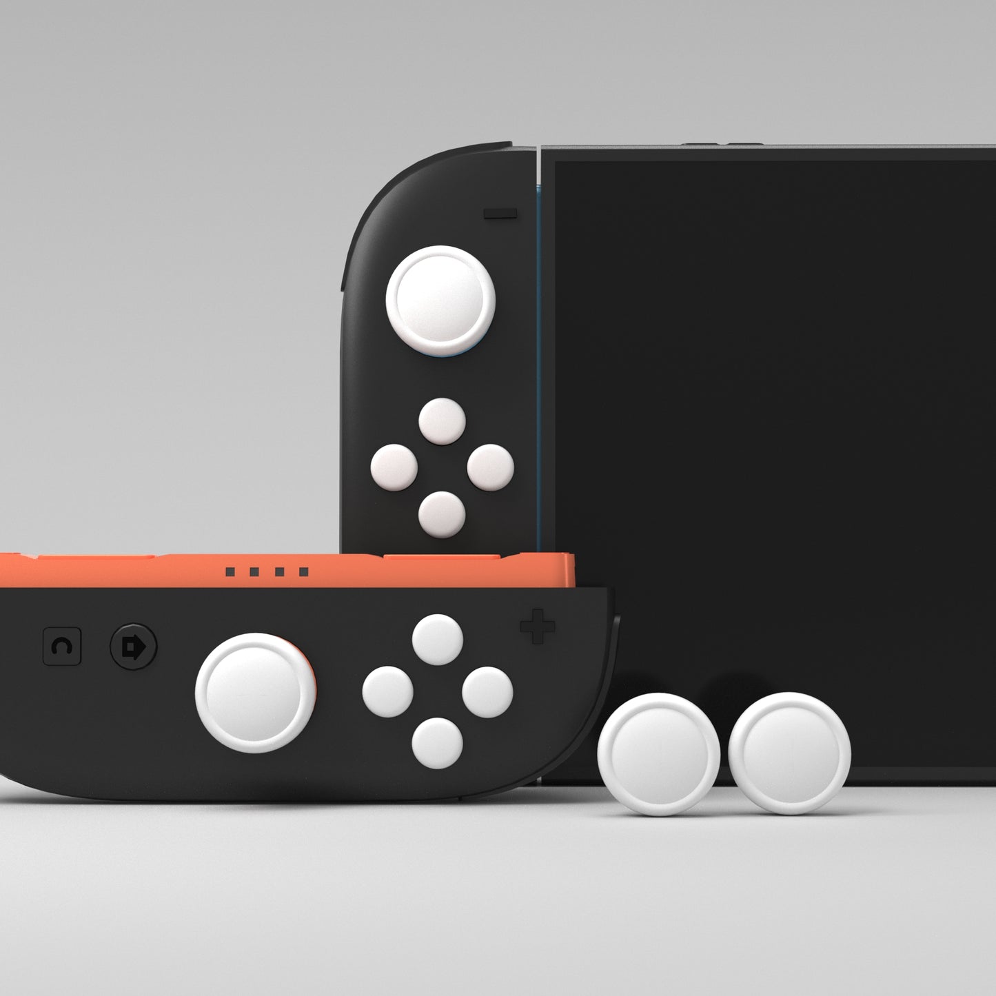 PlayVital Nintendo Switch 2(2025)対応 シリコンボタンカバー&親指グリップセット Joycon2対応 ABXY・方向ボタン用カラフルキャップ&ジョイスティックカバーセット【ホワイト】