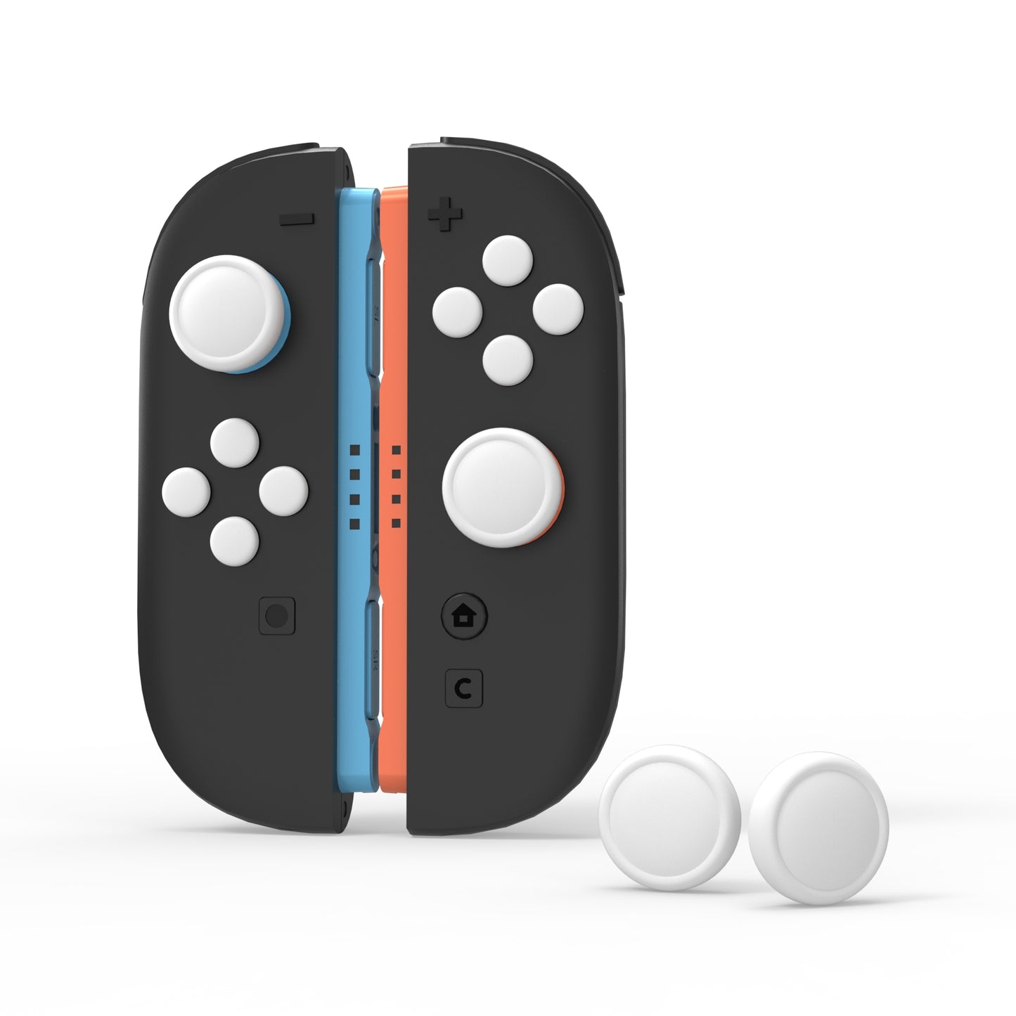 PlayVital Nintendo Switch 2(2025)対応 シリコンボタンカバー&親指グリップセット Joycon2対応 ABXY・方向ボタン用カラフルキャップ&ジョイスティックカバーセット【ホワイト】