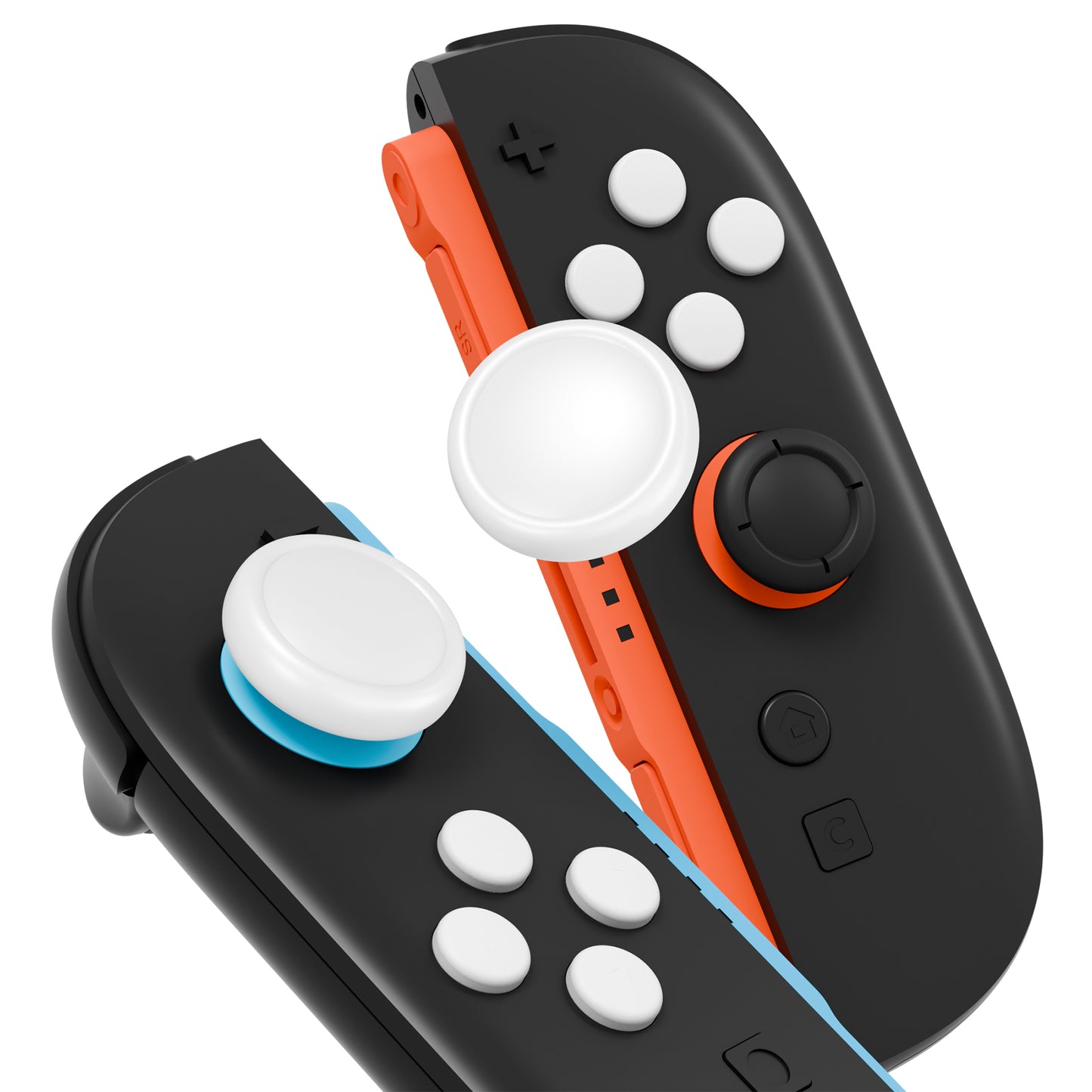 PlayVital Nintendo Switch 2(2025)対応 シリコンボタンカバー&親指グリップセット Joycon2対応 ABXY・方向ボタン用カラフルキャップ&ジョイスティックカバーセット【ホワイト】