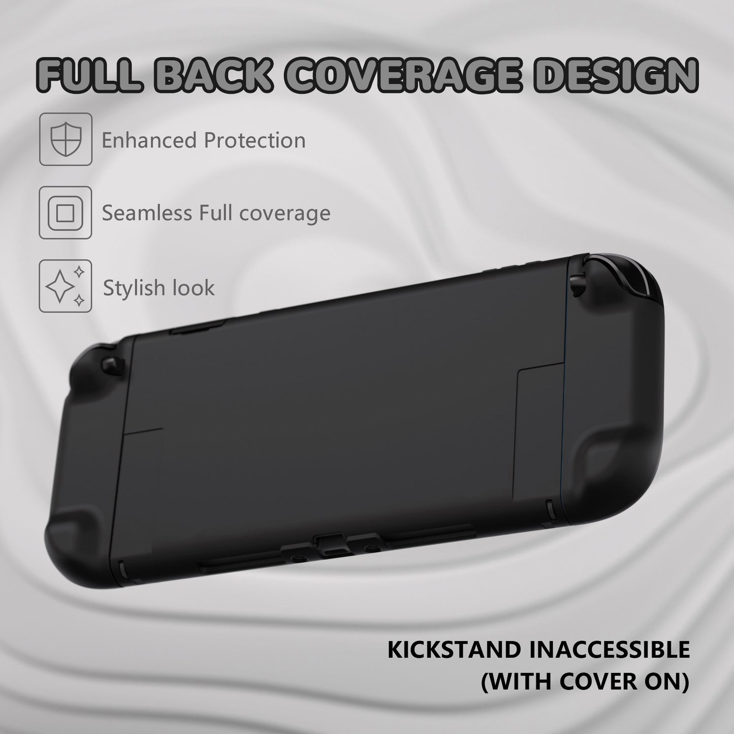 PlayVital Nintendo Switch 2(2025)対応ハードカバー 保護ケース 付けたままドックに対応 折りたたみ式スタンド&親指グリップ付き【ブラック】
