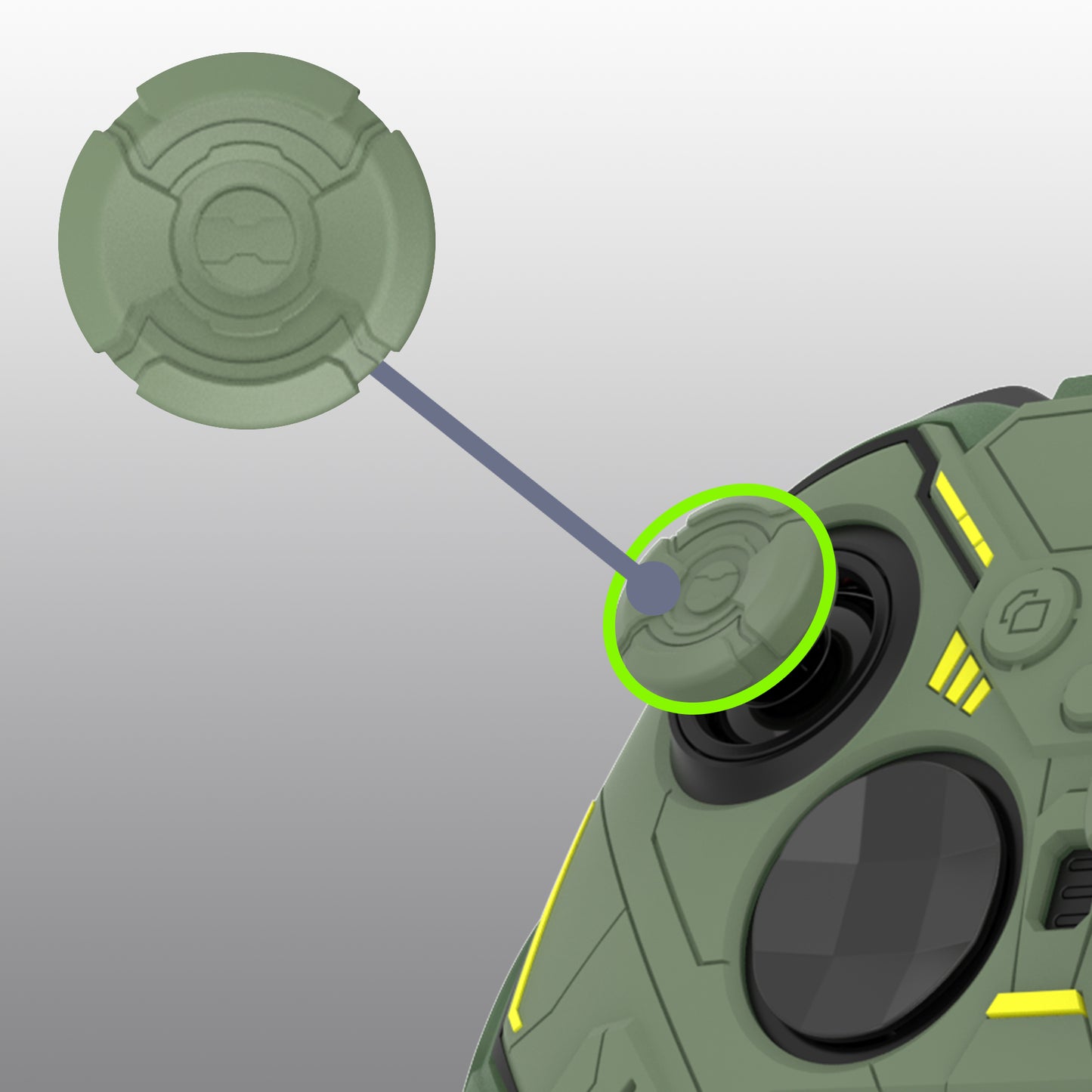 PlayVital Stellar Mecha シリコンカバー スキン&サムグリップ&ステッカー付き Xbox Elite Series 2 & Elite Series 2 Core コントローラー対応【アーミーグリーン&レーシンググリーン】