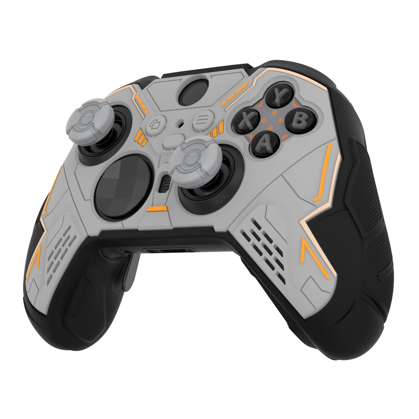 PlayVital Stellar Mecha シリコンカバー スキン&サムグリップ&ステッカー付き Xbox Elite Series 2 & Elite Series 2 Core コントローラー対応【グレー&ブラック】