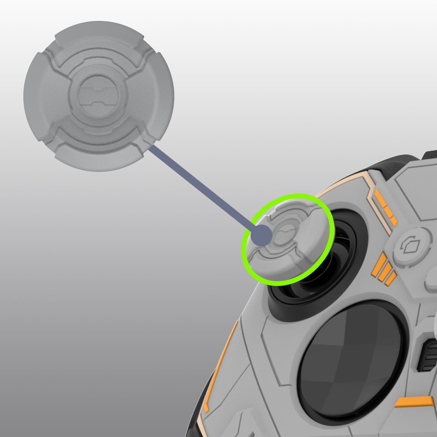 PlayVital Stellar Mecha シリコンカバー スキン&サムグリップ&ステッカー付き Xbox Elite Series 2 & Elite Series 2 Core コントローラー対応【グレー&ブラック】