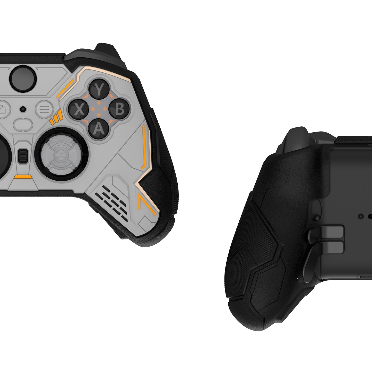 PlayVital Stellar Mecha シリコンカバー スキン&サムグリップ&ステッカー付き Xbox Elite Series 2 & Elite Series 2 Core コントローラー対応【グレー&ブラック】