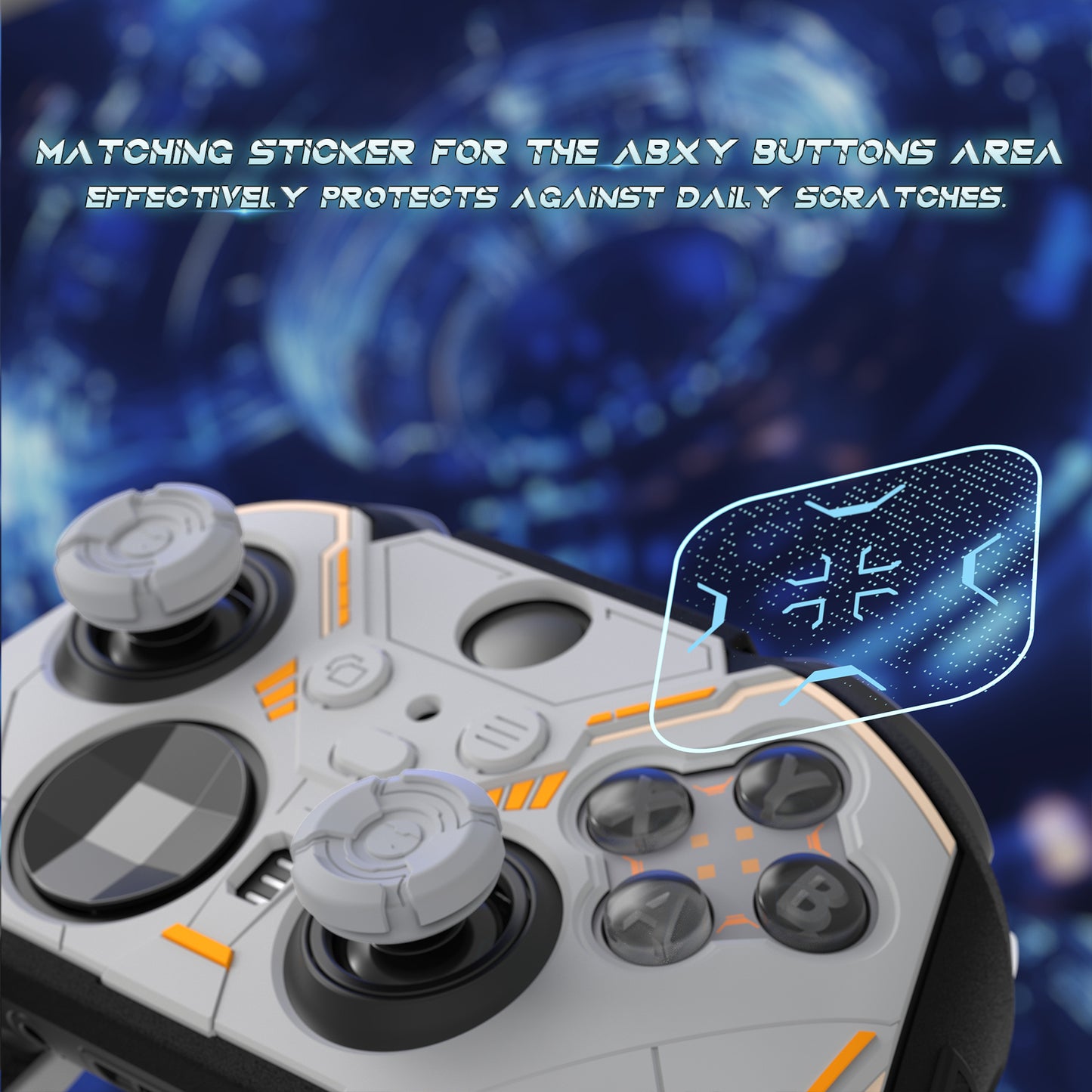 PlayVital Stellar Mecha シリコンカバー スキン&サムグリップ&ステッカー付き Xbox Elite Series 2 & Elite Series 2 Core コントローラー対応【グレー&ブラック】