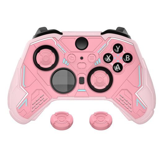 PlayVital Stellar Mecha シリコンカバー スキン&サムグリップ&ステッカー付き Xbox Elite Series 2 & Elite Series 2 Core コントローラー対応【ピーチピンク&ブロッサムピンク】