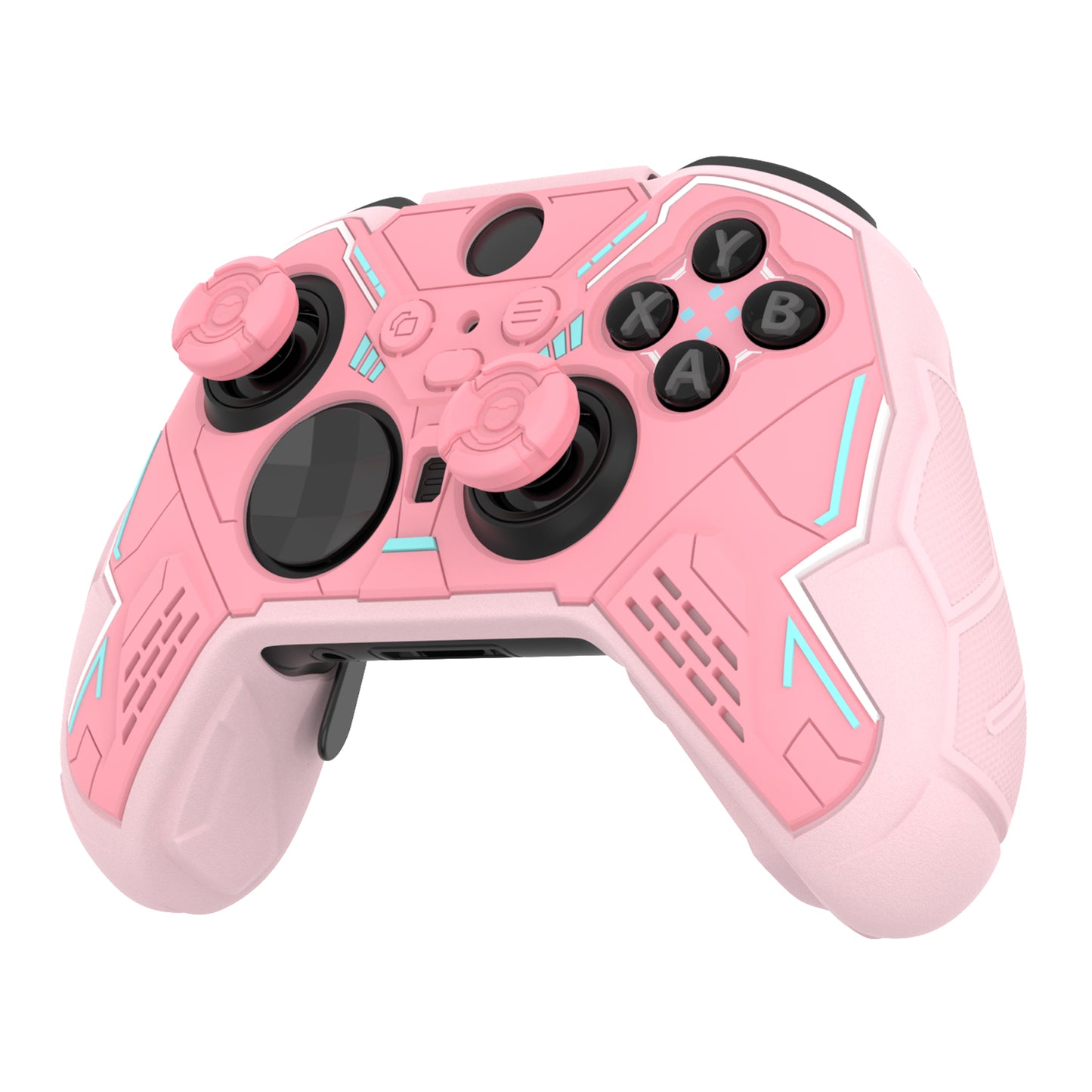 PlayVital Stellar Mecha シリコンカバー スキン&サムグリップ&ステッカー付き Xbox Elite Series 2 & Elite Series 2 Core コントローラー対応【ピーチピンク&ブロッサムピンク】
