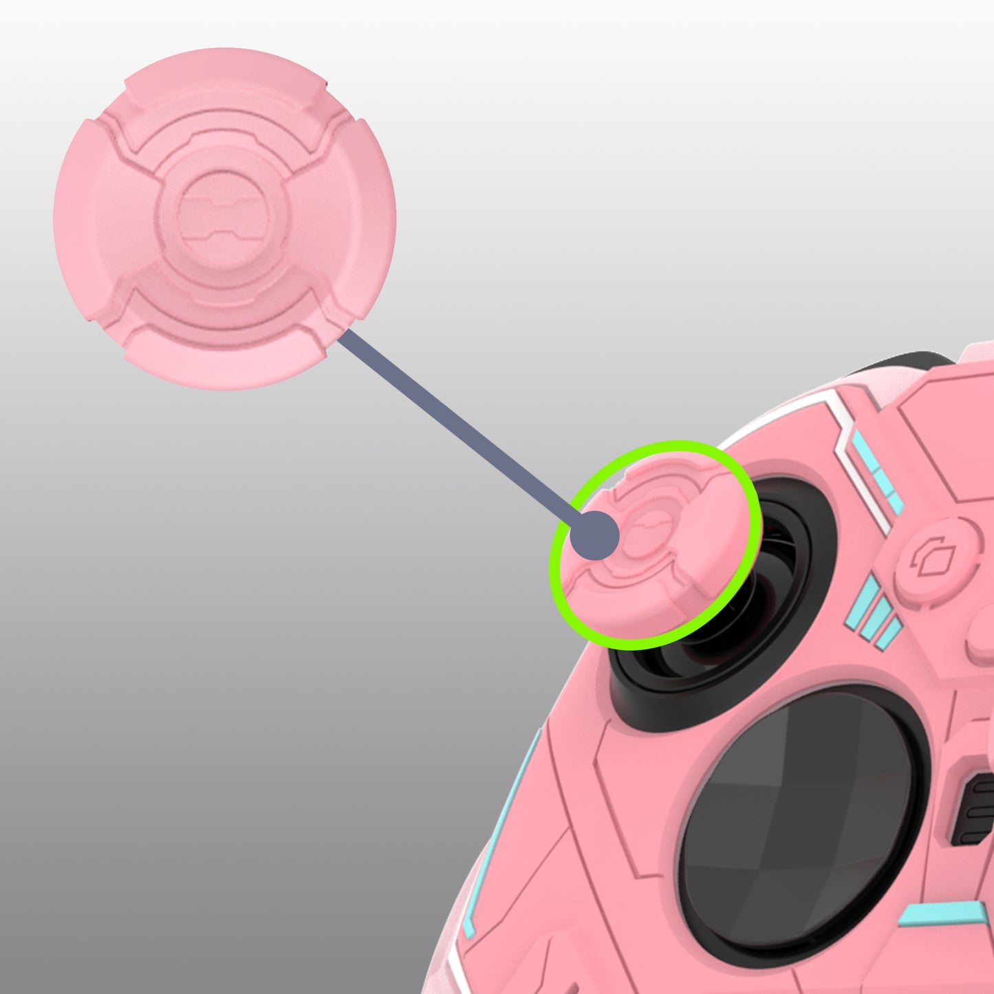 PlayVital Stellar Mecha シリコンカバー スキン&サムグリップ&ステッカー付き Xbox Elite Series 2 & Elite Series 2 Core コントローラー対応【ピーチピンク&ブロッサムピンク】