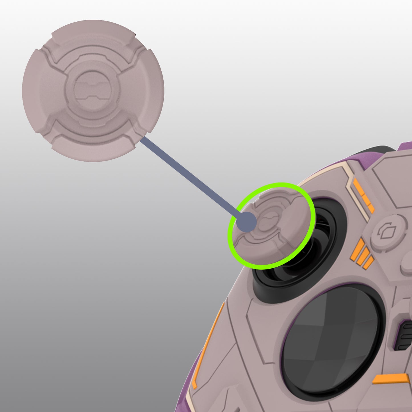 PlayVital Stellar Mecha シリコンカバー スキン&サムグリップ&ステッカー付き Xbox Elite Series 2 & Elite Series 2 Core コントローラー対応【ローズブラウン&パープル】