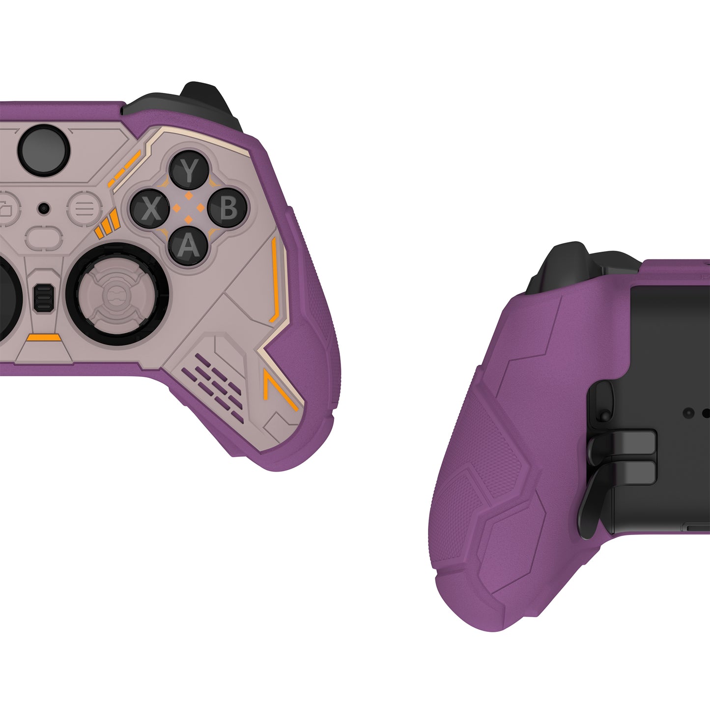 PlayVital Stellar Mecha シリコンカバー スキン&サムグリップ&ステッカー付き Xbox Elite Series 2 & Elite Series 2 Core コントローラー対応【ローズブラウン&パープル】
