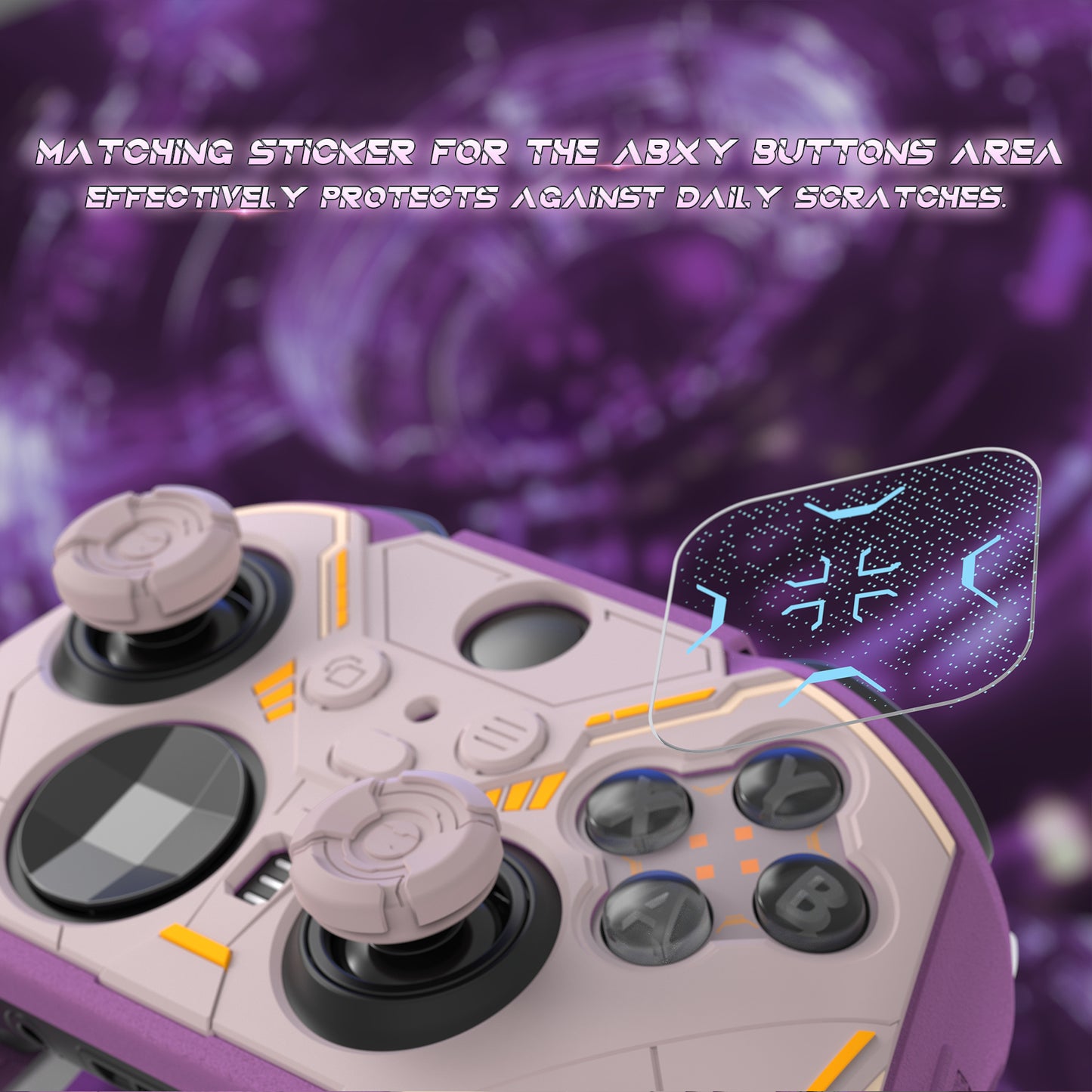 PlayVital Stellar Mecha シリコンカバー スキン&サムグリップ&ステッカー付き Xbox Elite Series 2 & Elite Series 2 Core コントローラー対応【ローズブラウン&パープル】