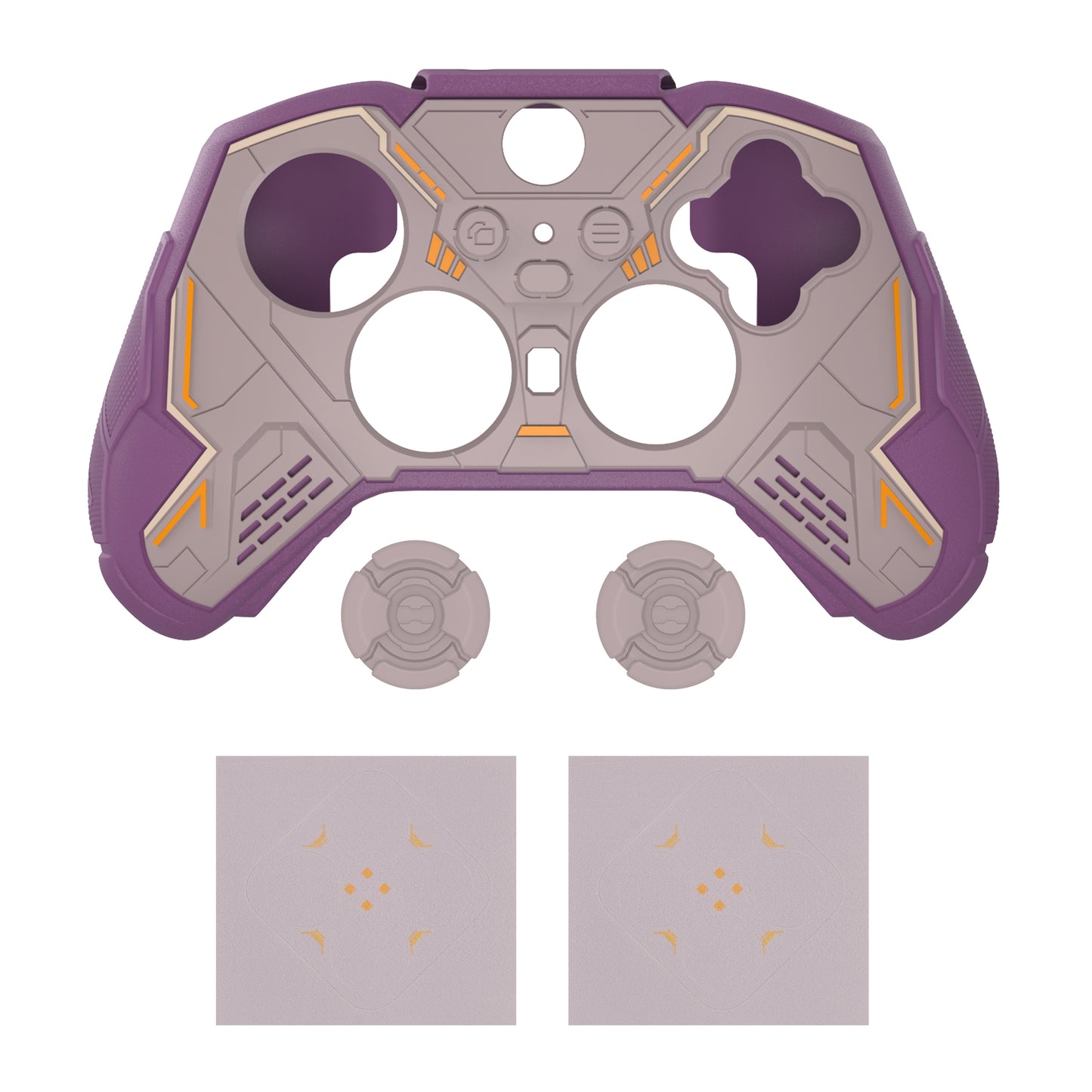 PlayVital Stellar Mecha シリコンカバー スキン&サムグリップ&ステッカー付き Xbox Elite Series 2 & Elite Series 2 Core コントローラー対応【ローズブラウン&パープル】