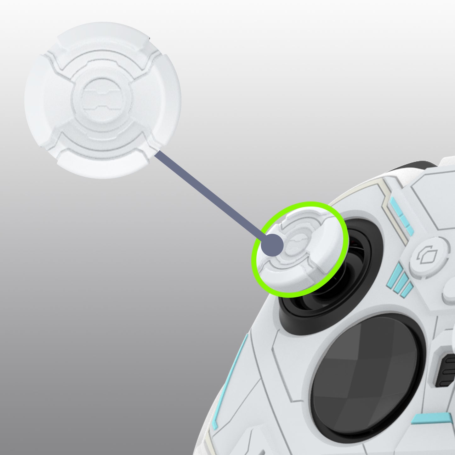 PlayVital Stellar Mecha シリコンカバー スキン&サムグリップ&ステッカー付き Xbox Elite Series 2 & Elite Series 2 Core コントローラー対応【ウォームホワイト&スノーホワイト】